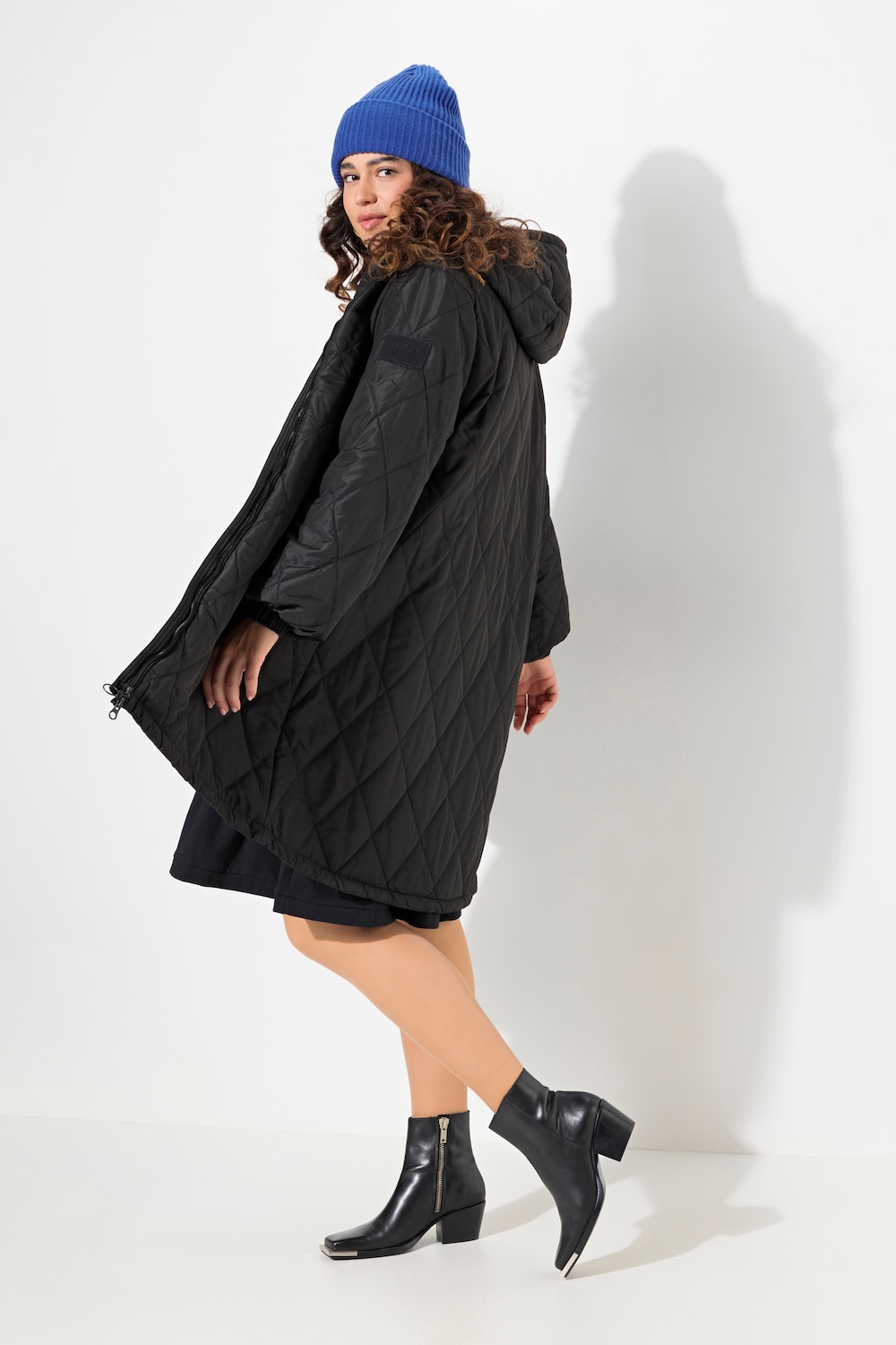 Große Größen HYPRAR Leichtstepp-Mantel, Damen, schwarz, Größe: 54/56, Polyester, Ulla Popken von Ulla Popken