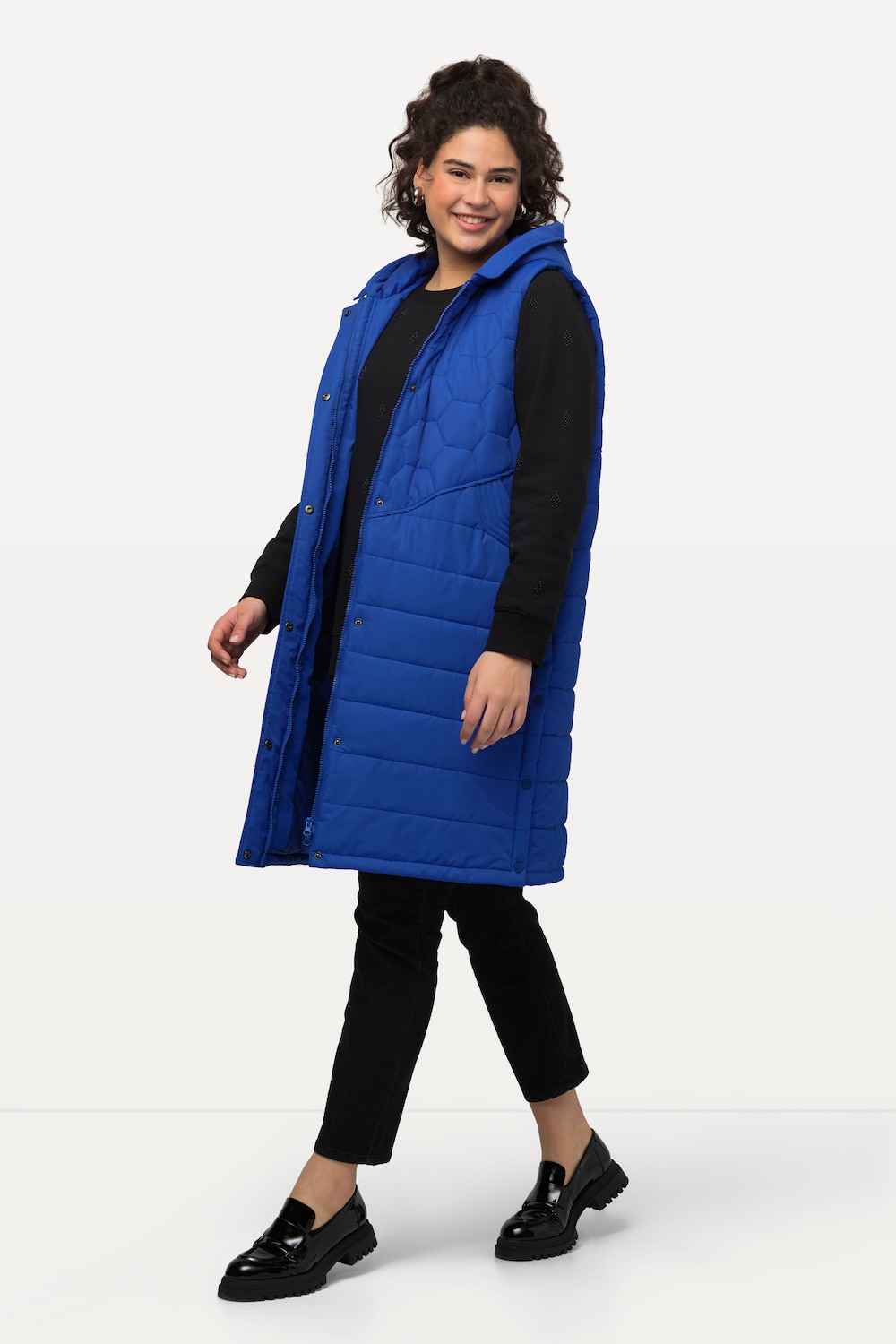 Große Größen HYPRAR Long-Steppweste, Damen, blau, Größe: 42/44, Polyester/Synthetische Fasern, Ulla Popken von Ulla Popken