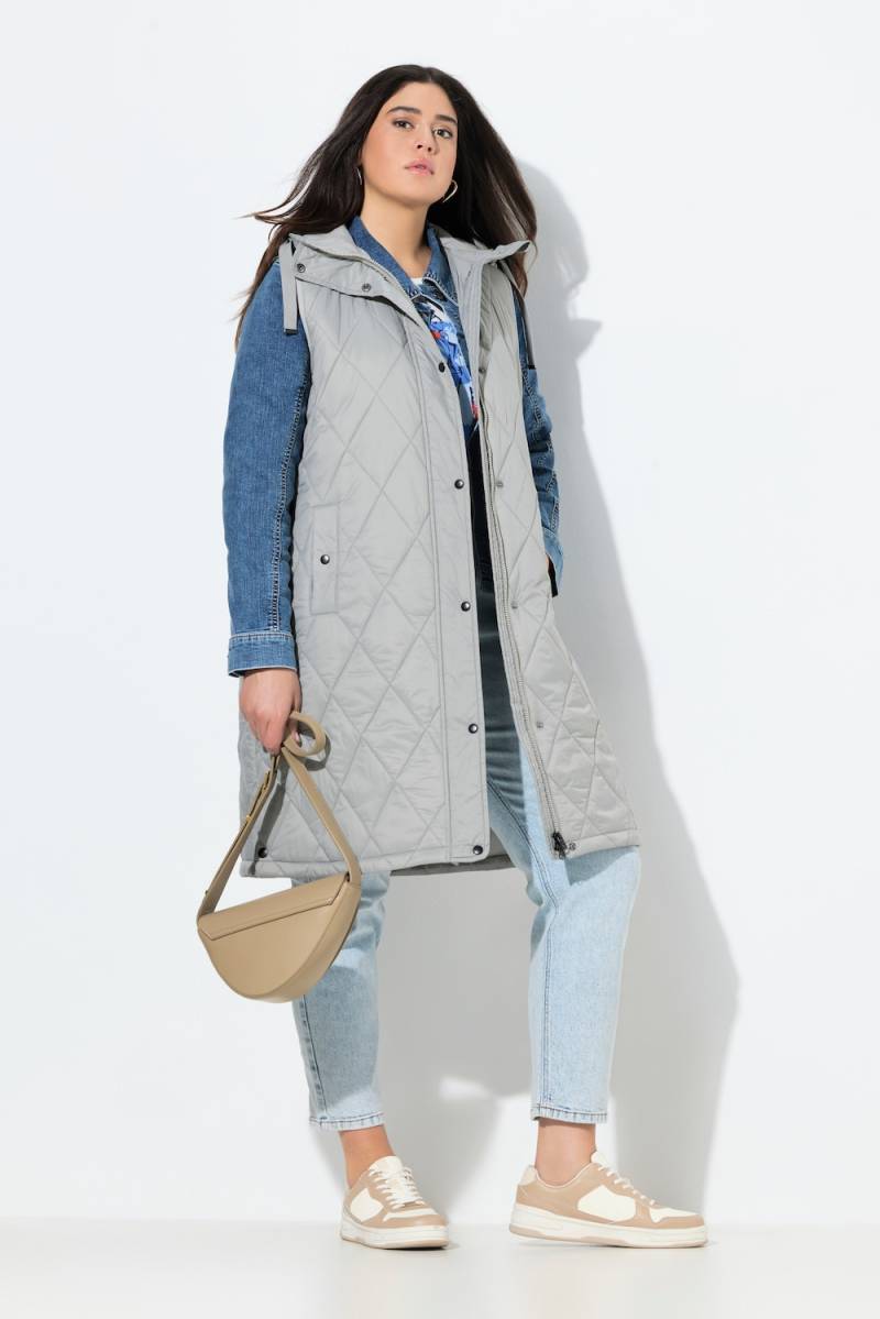 Große Größen HYPRAR Long-Steppweste, Damen, grau, Größe: 42/44, Polyester/Synthetische Fasern, Ulla Popken von Ulla Popken