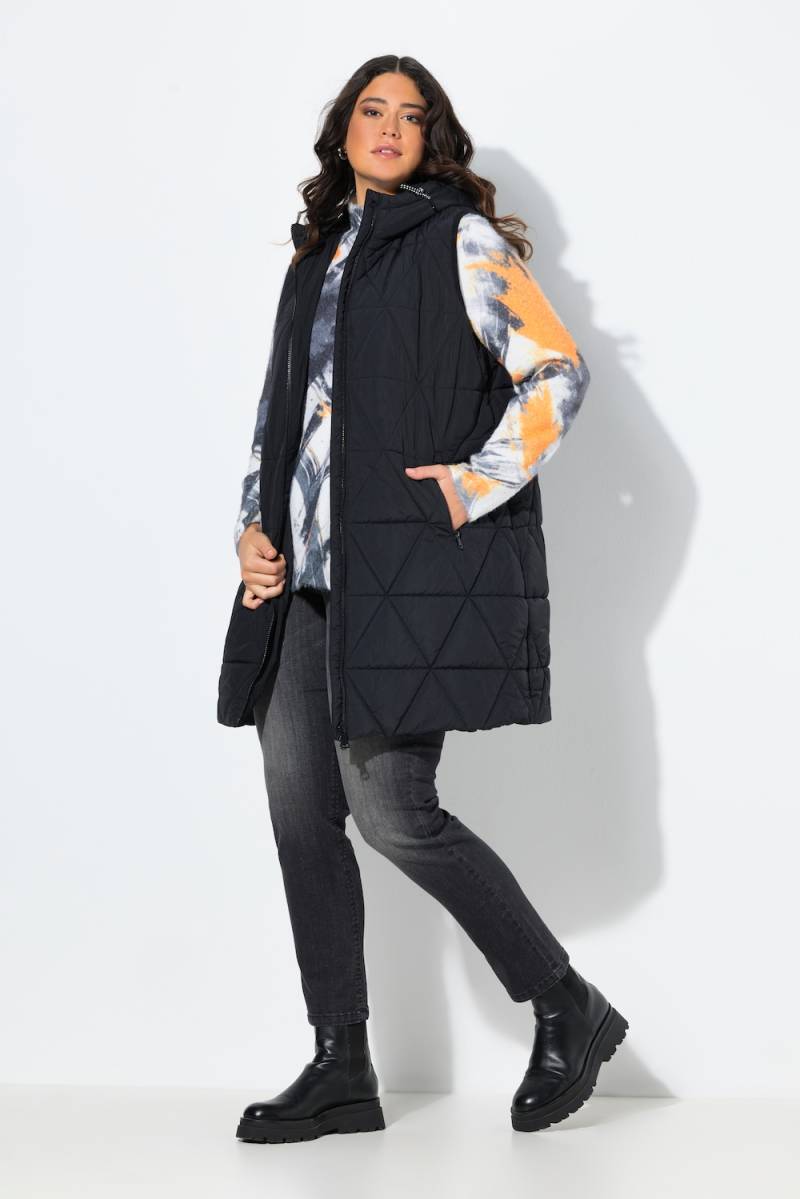 Große Größen HYPRAR Long-Steppweste, Damen, schwarz, Größe: 46/48, Polyester/Synthetische Fasern, Ulla Popken von Ulla Popken