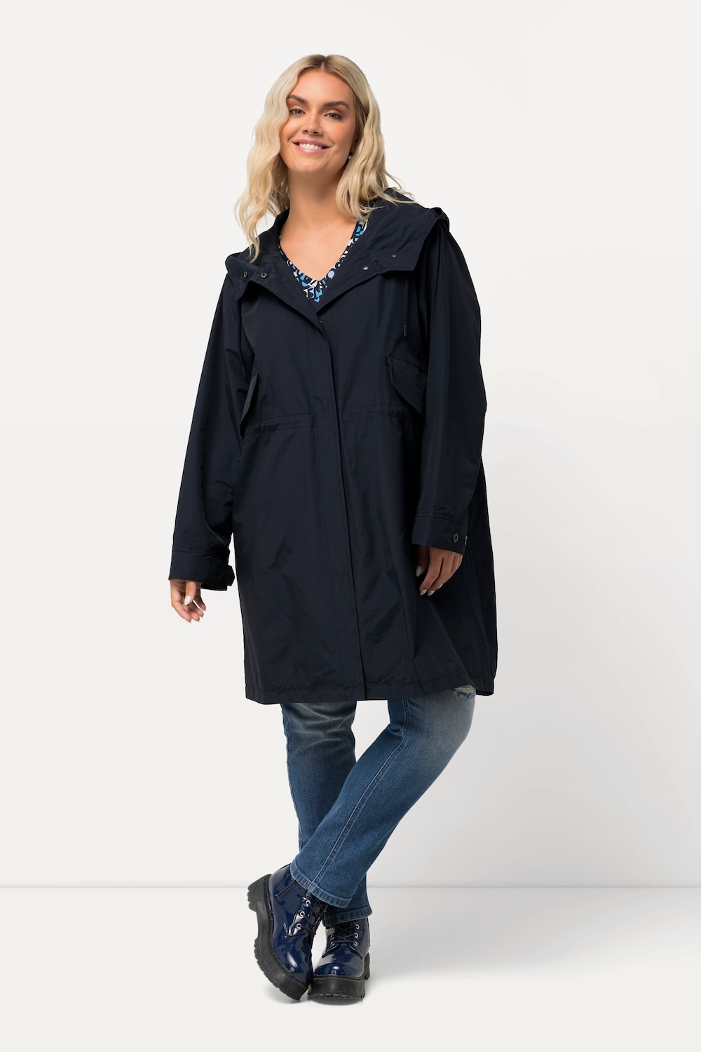 Große Größen HYPRAR Parka, Damen, blau, Größe: 42/44, Polyester/Baumwolle/Synthetische Fasern, Ulla Popken von Ulla Popken