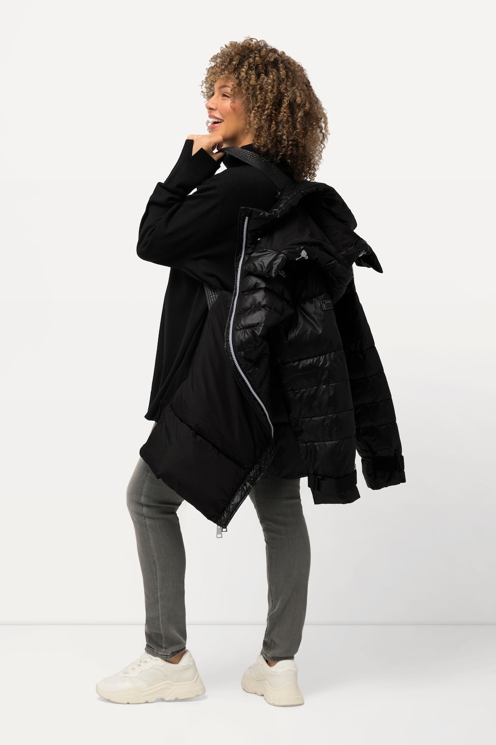 Große Größen HYPRAR Puffer-Mantel, Damen, schwarz, Größe: 42/44, Polyester, Ulla Popken von Ulla Popken