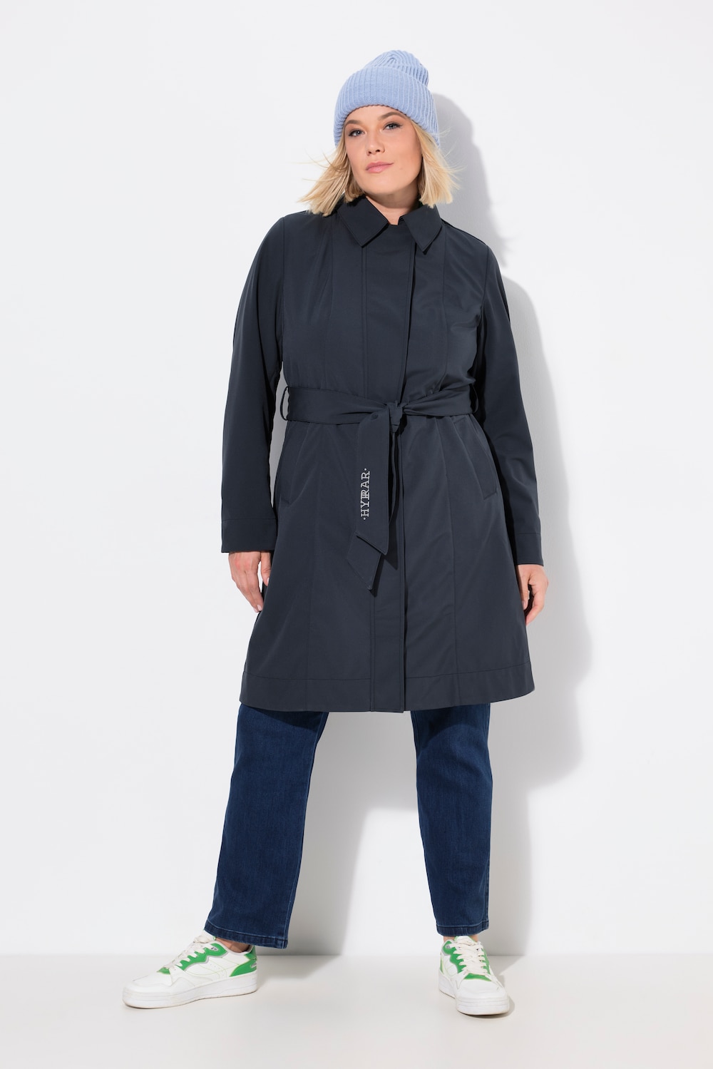 Große Größen HYPRAR Softshell-Trenchcoat, Damen, blau, Größe: 50/52, Polyester, Ulla Popken von Ulla Popken
