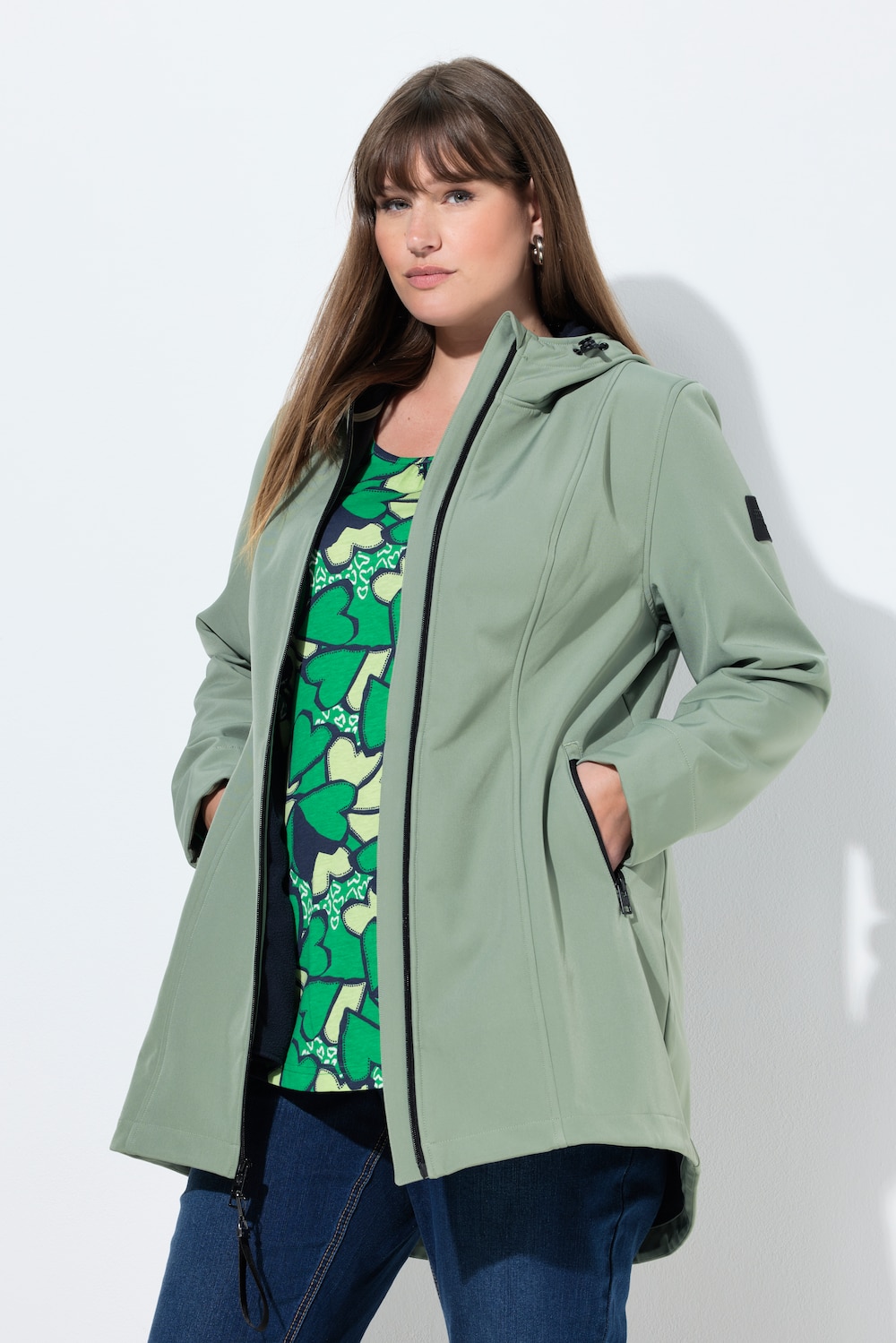 Große Größen HYPRAR Softshelljacke, Damen, grau, Größe: 46/48, Polyester, Ulla Popken von Ulla Popken