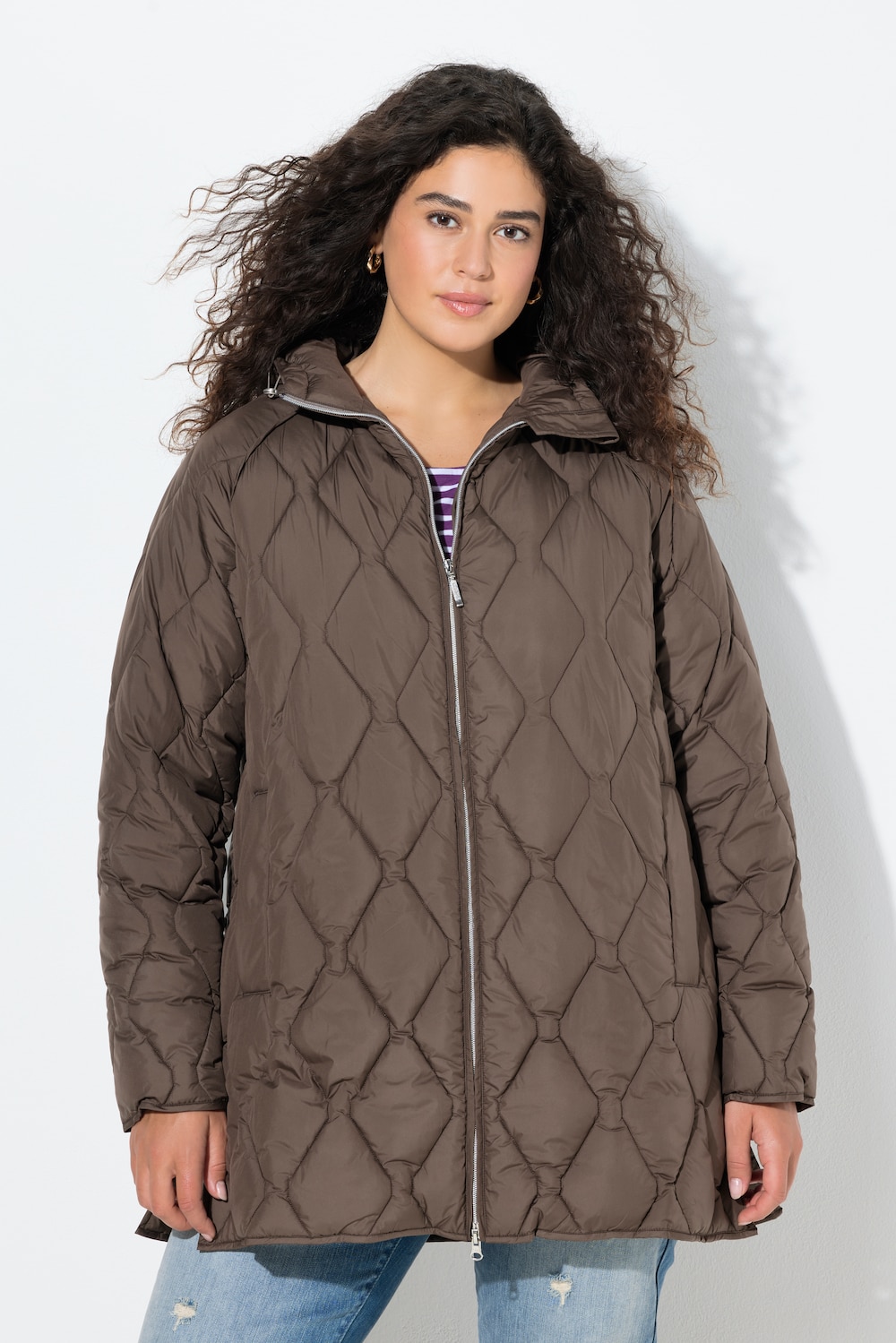 Große Größen HYPRAR Steppjacke, Damen, braun, Größe: 54/56, Polyester, Ulla Popken von Ulla Popken