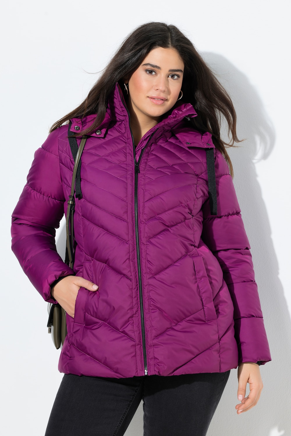 Große Größen HYPRAR Steppjacke, Damen, lila, Größe: 54/56, Polyester, Ulla Popken von Ulla Popken