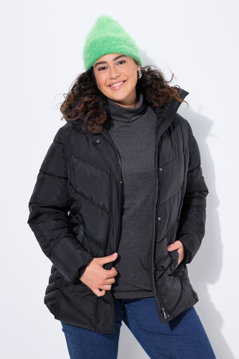 Große Größen HYPRAR Steppjacke, Damen, schwarz, Größe: 50/52, Polyester, Ulla Popken von Ulla Popken