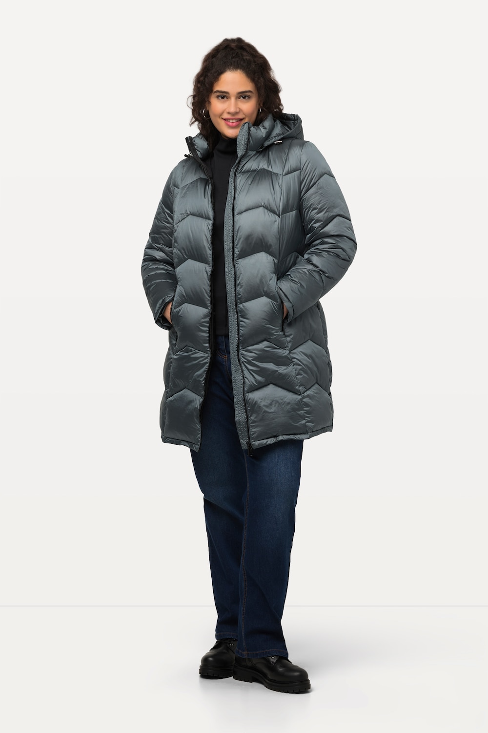 Große Größen HYPRAR Steppjacke, Damen, türkis, Größe: 50/52, Polyester/Synthetische Fasern, Ulla Popken von Ulla Popken