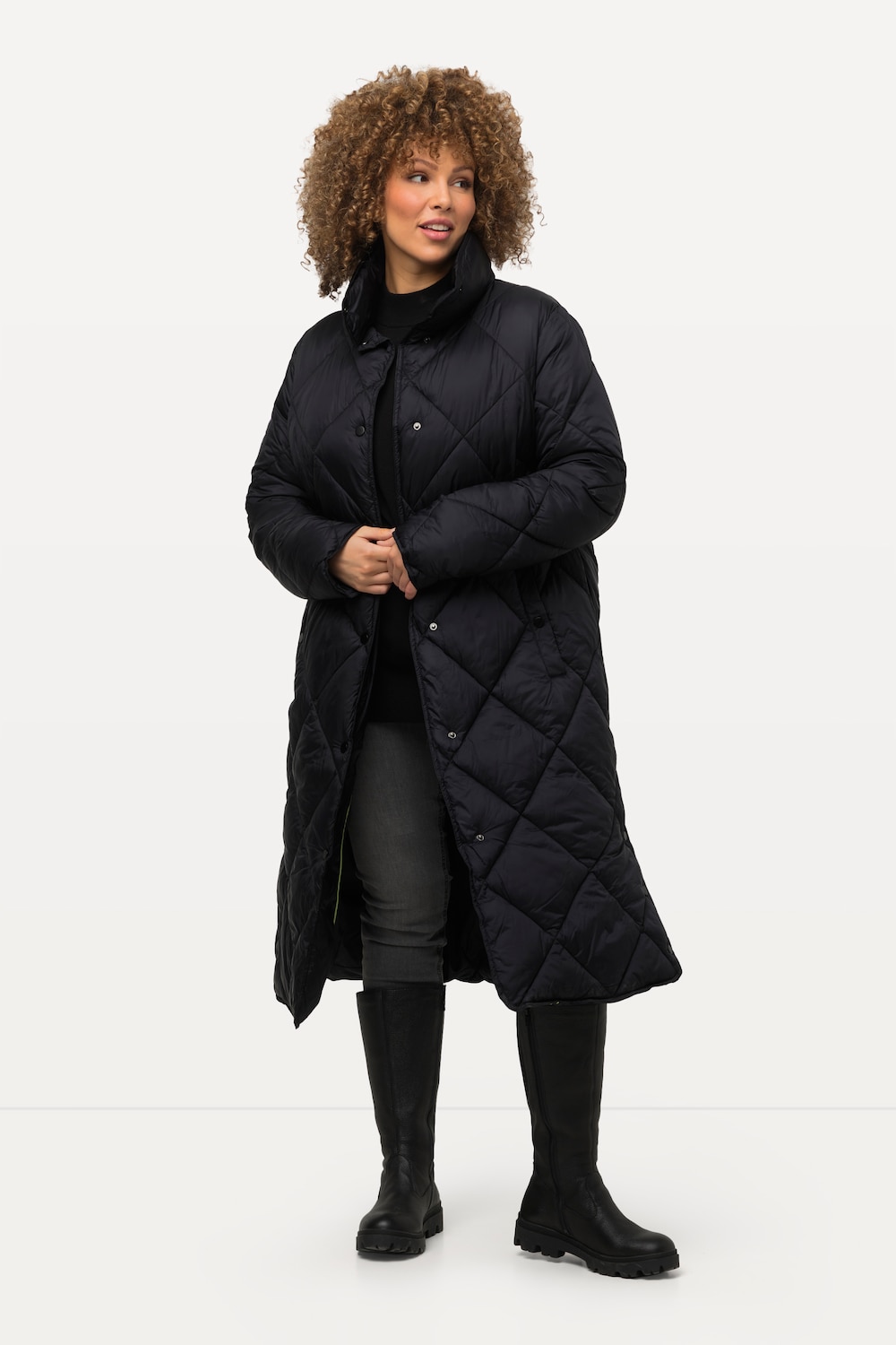 Große Größen HYPRAR Steppmantel, Damen, schwarz, Größe: 42/44, Polyester/Synthetische Fasern, Ulla Popken von Ulla Popken