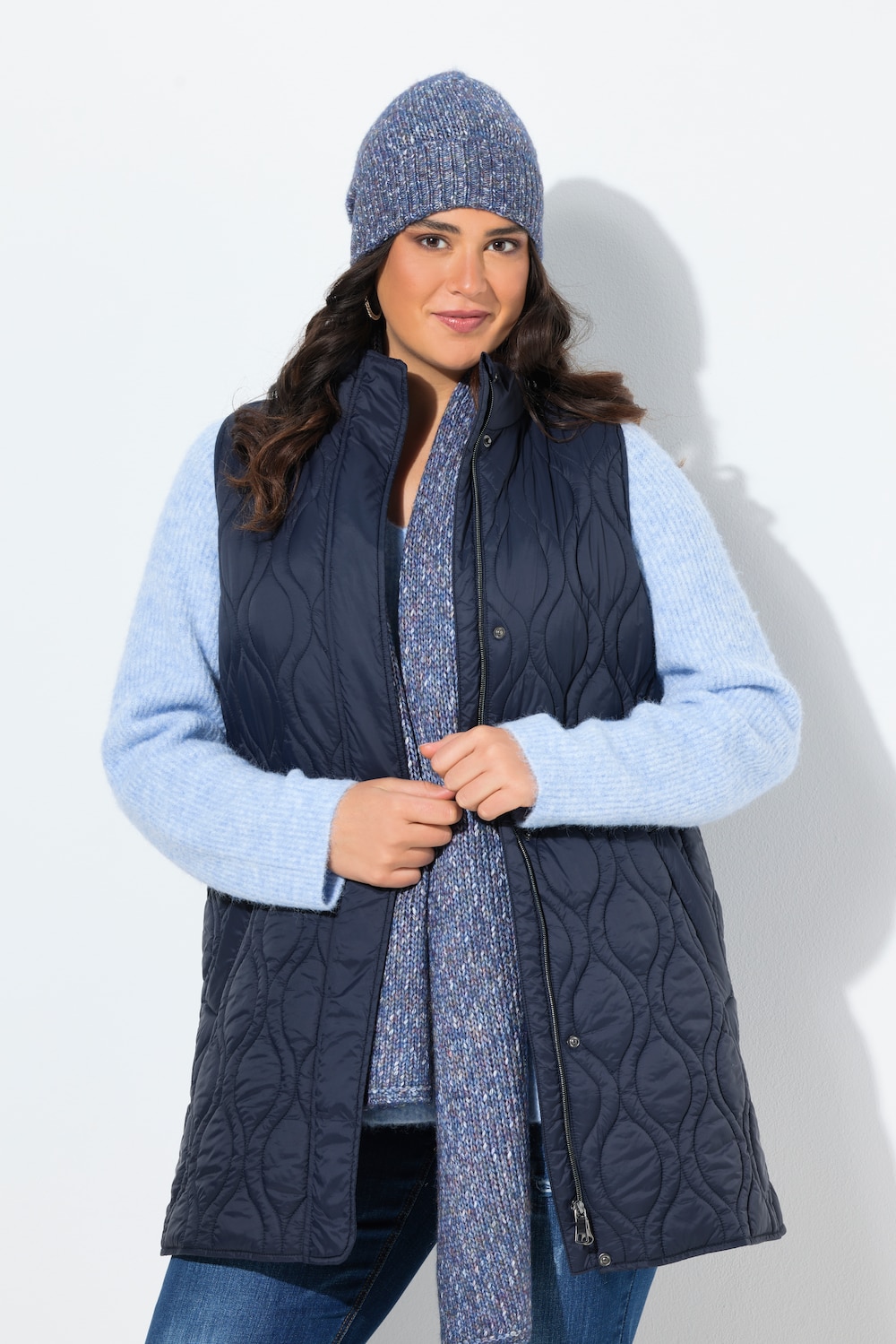 Große Größen HYPRAR Steppweste, Damen, blau, Größe: 58/60, Polyester/Synthetische Fasern, Ulla Popken von Ulla Popken