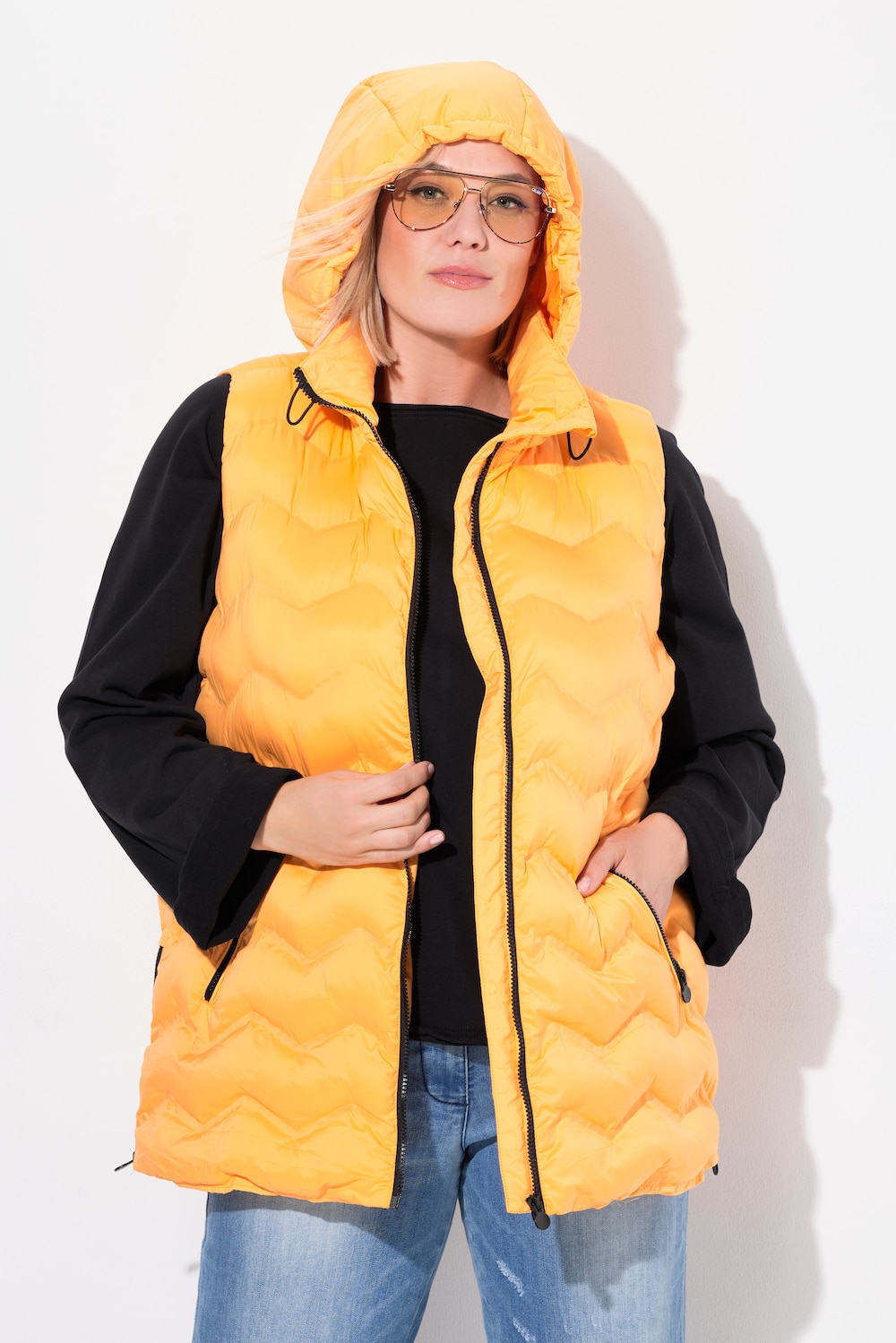 Große Größen HYPRAR Steppweste, Damen, orange, Größe: 50/52, Polyester/Synthetische Fasern, Ulla Popken von Ulla Popken
