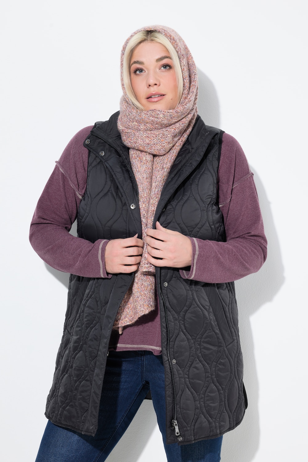 Große Größen HYPRAR Steppweste, Damen, schwarz, Größe: 46/48, Polyester/Synthetische Fasern, Ulla Popken von Ulla Popken