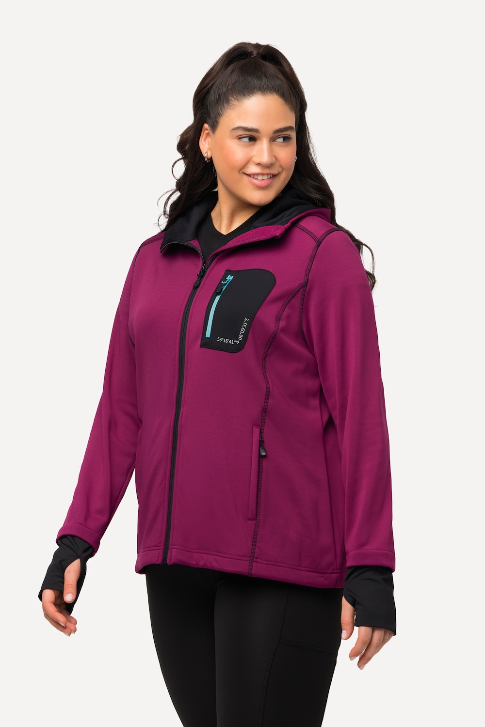 Große Größen HYPRAR Sweatjacke, Damen, rosa, Größe: 46/48, Polyester, Ulla Popken von Ulla Popken