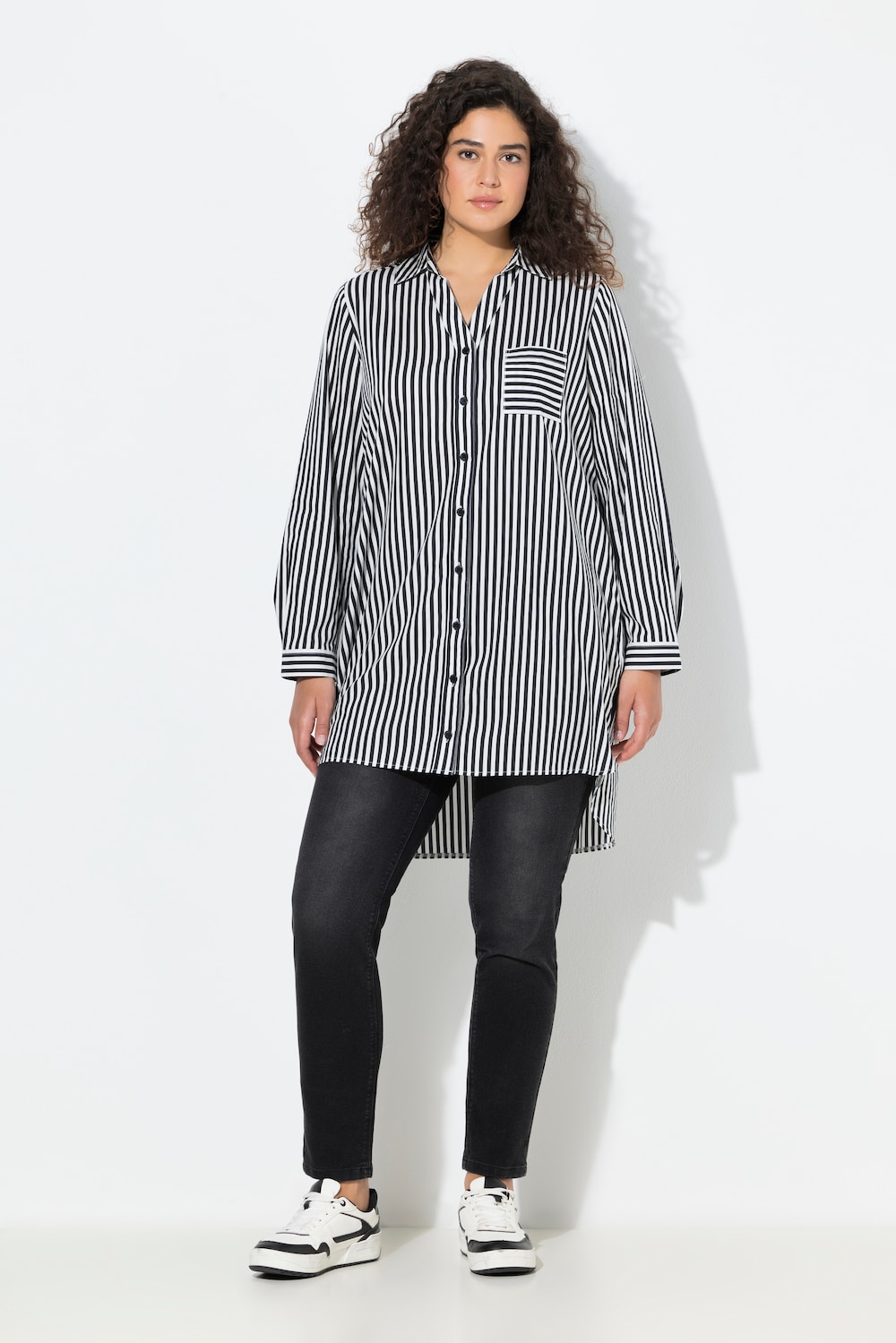 Große Größen Hemdbluse, Damen, blau, Größe: 50/52, Baumwolle, Ulla Popken von Ulla Popken