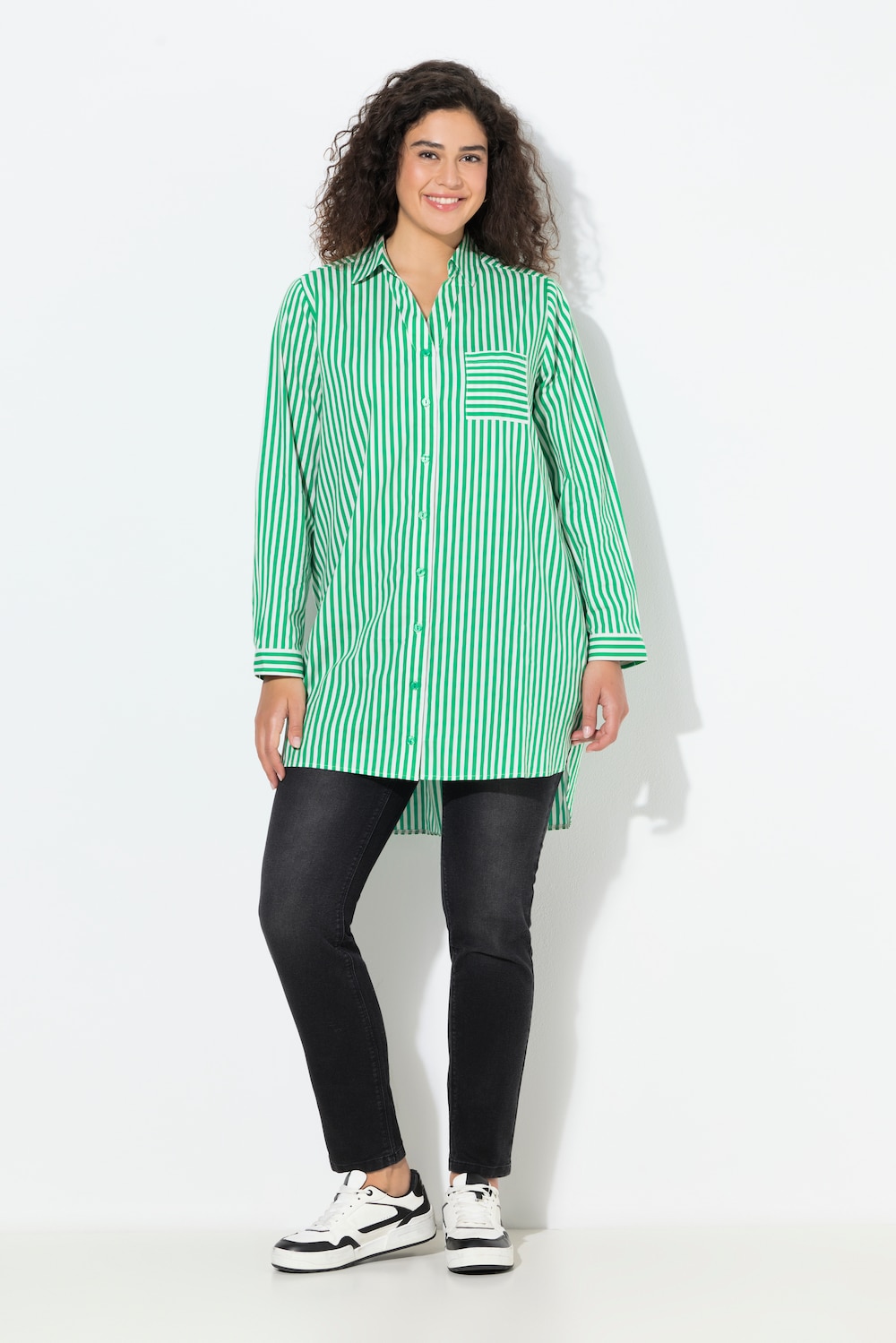 Große Größen Hemdbluse, Damen, grün, Größe: 46/48, Baumwolle, Ulla Popken von Ulla Popken