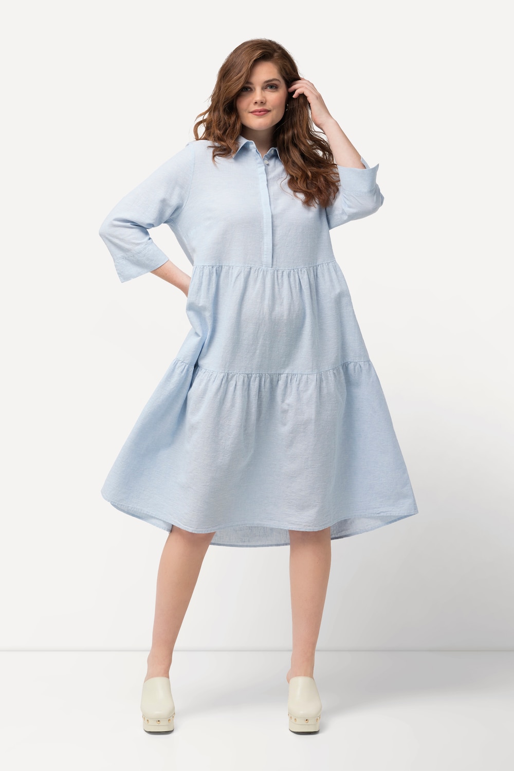 Große Größen Hemdblusenkleid, Damen, blau, Größe: 54/56, Leinen/Baumwolle, Ulla Popken Große Größen Hemdblusenkleid, Damen, blau, Größe: 54/56, Leinen/Baumwolle, Ulla Popken von Ulla Popken