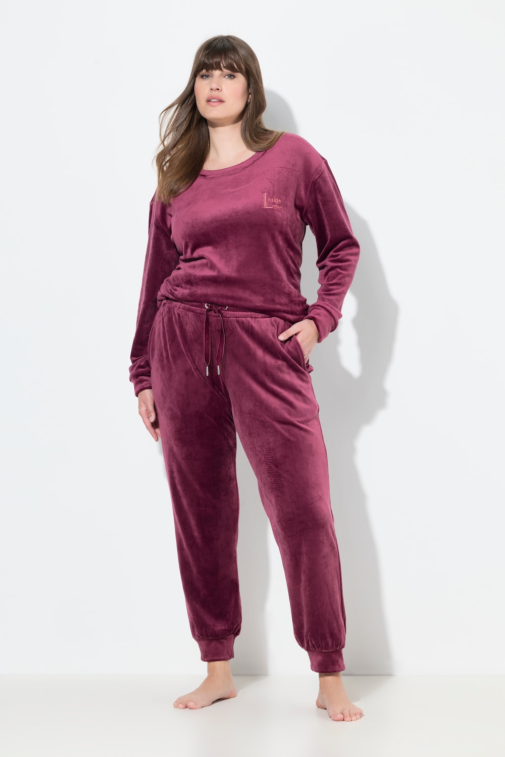 Große Größen Homewear-Hose, Damen, lila, Größe: 62/64, Polyester, Ulla Popken von Ulla Popken