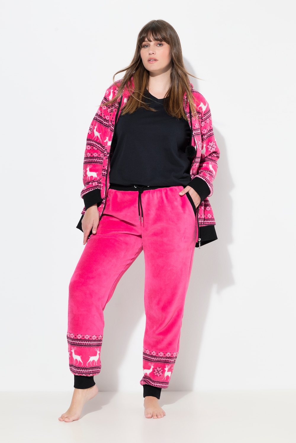 Große Größen Homewear-Hose, Damen, rosa, Größe: 62/64, Polyester, Ulla Popken von Ulla Popken