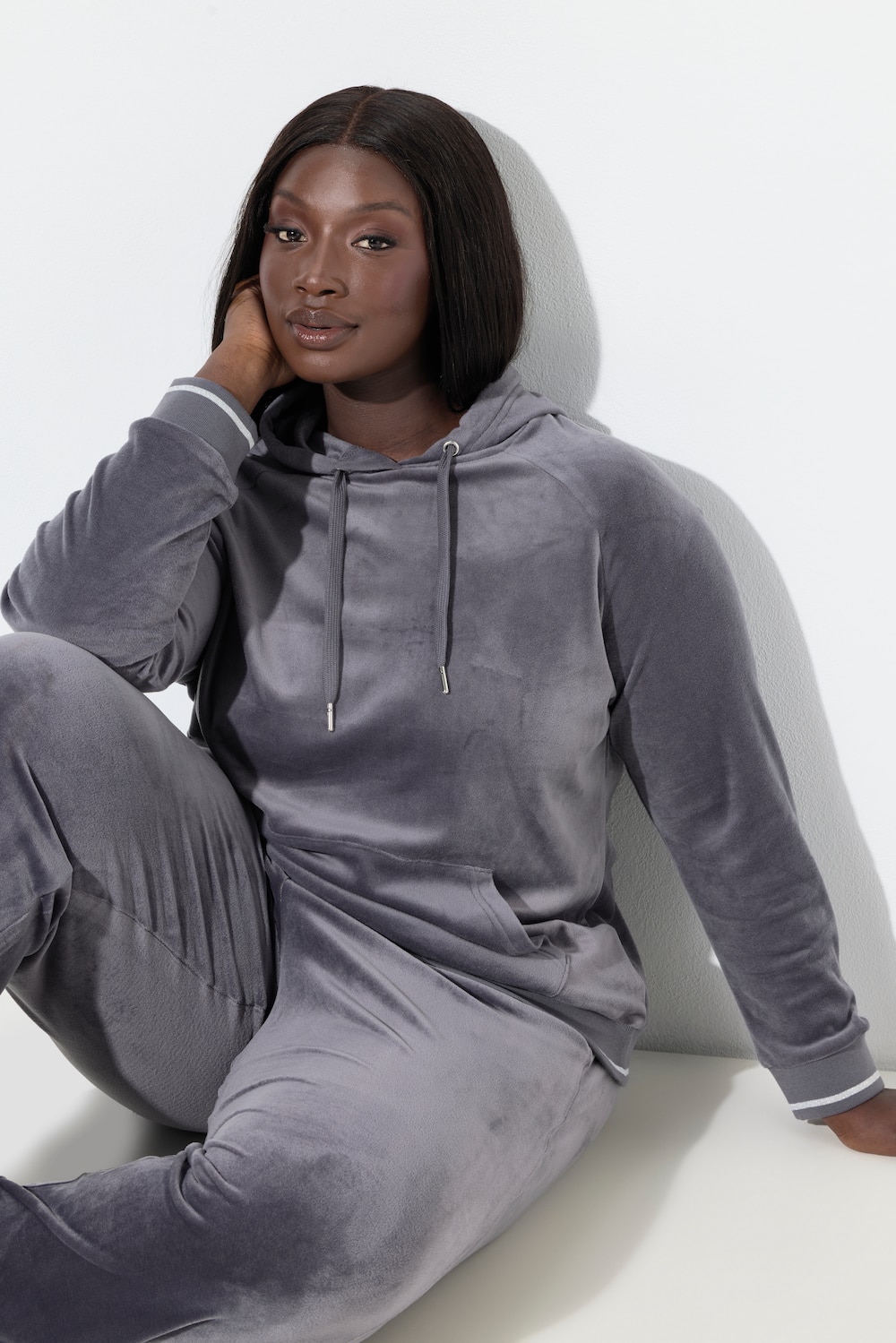 Große Größen Homewear-Nickihoodie, Damen, grau, Größe: 46/48, Polyester, Ulla Popken von Ulla Popken