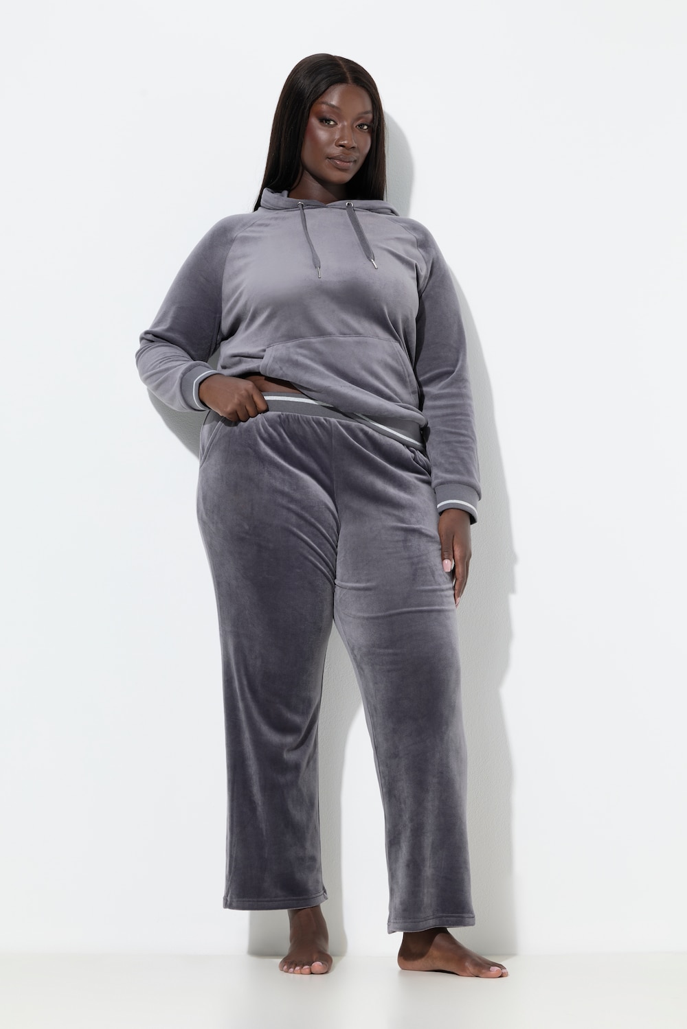 Große Größen Homewear-Nickihose, Damen, grau, Größe: 62/64, Polyester, Ulla Popken von Ulla Popken