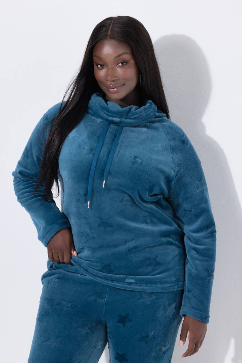 Große Größen Homewear-Sweater, Damen, türkis, Größe: 58/60, Polyester, Ulla Popken von Ulla Popken