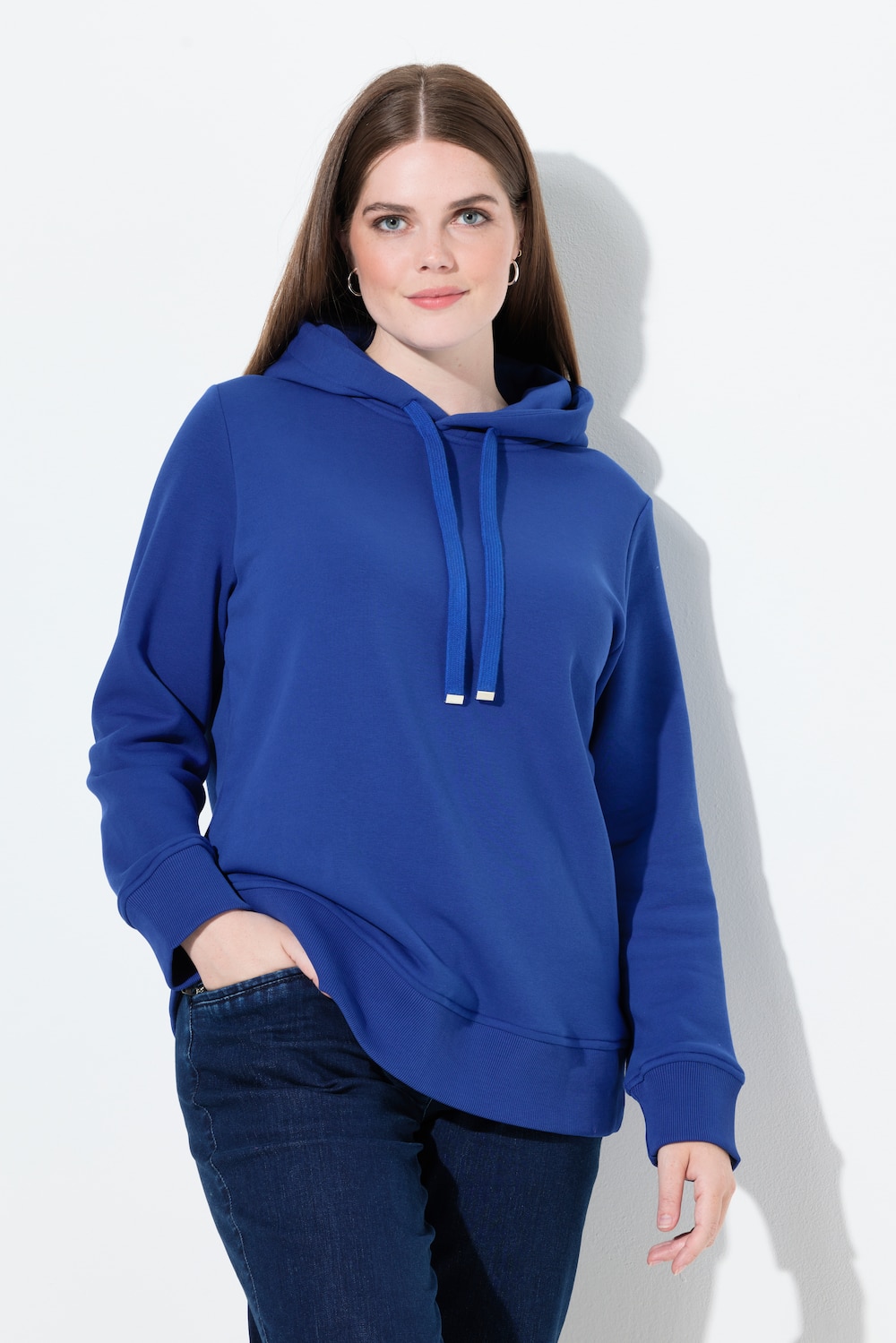 Große Größen Super softer Hoodie, Damen, blau, Größe: 46/48, Baumwolle/Polyester, Ulla Popken von Ulla Popken