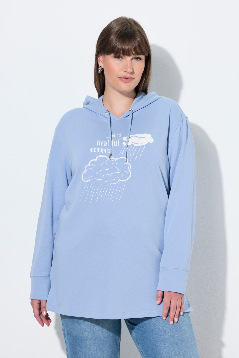 Große Größen Hoodie, Damen, blau, Größe: 54/56, Baumwolle, Ulla Popken von Ulla Popken
