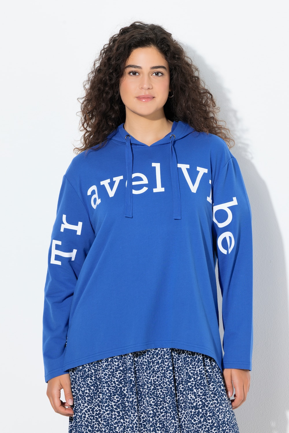Große Größen Hoodie, Damen, blau, Größe: 62/64, Polyester/Baumwolle, Ulla Popken von Ulla Popken