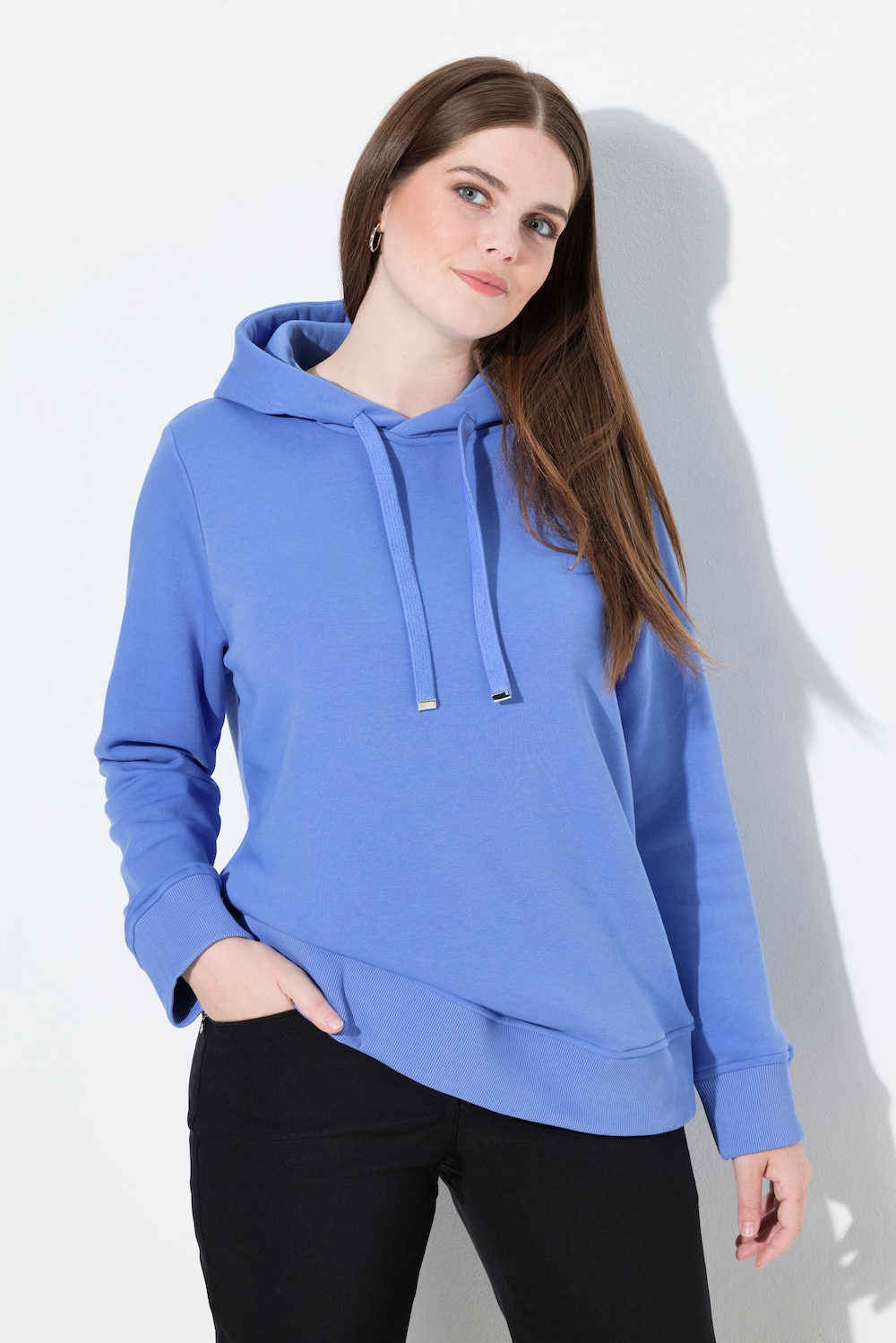 Große Größen Super softer Hoodie, Damen, blau, Größe: 66/68, Baumwolle/Polyester, Ulla Popken von Ulla Popken