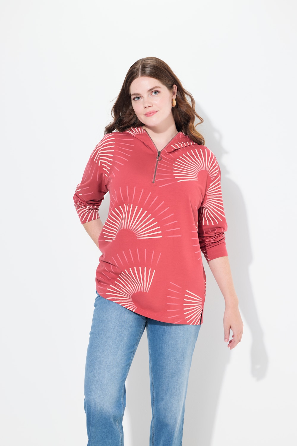 Große Größen Hoodie, Damen, braun, Größe: 50/52, Baumwolle, Ulla Popken von Ulla Popken