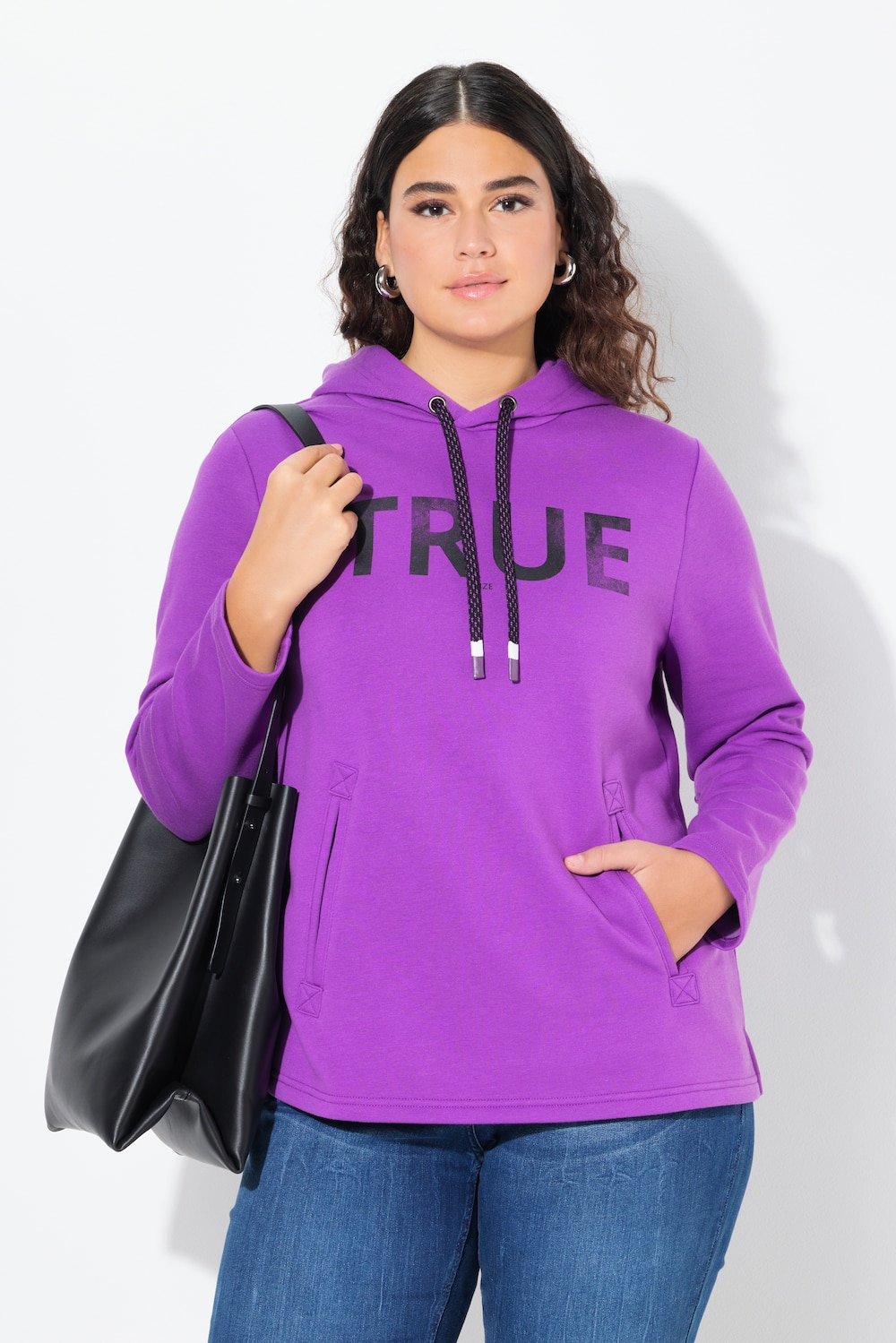 Große Größen Hoodie, Damen, lila, Größe: 46/48, Baumwolle, Ulla Popken von Ulla Popken