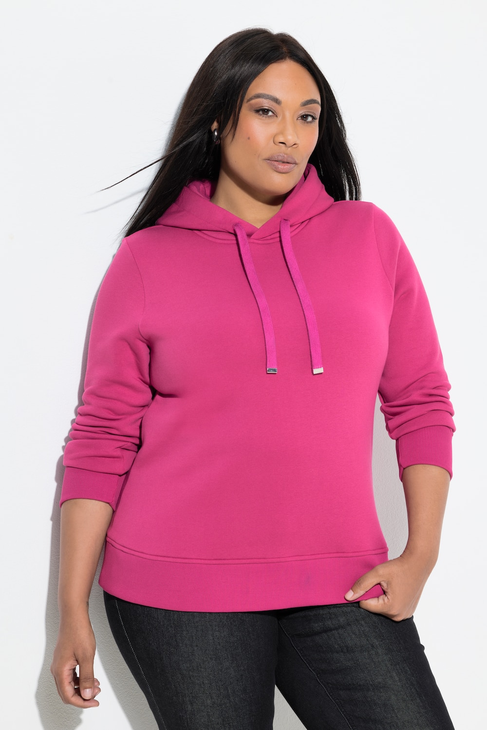 Große Größen Super softer Hoodie, Damen, rosa, Größe: 42/44, Baumwolle/Polyester, Ulla Popken von Ulla Popken