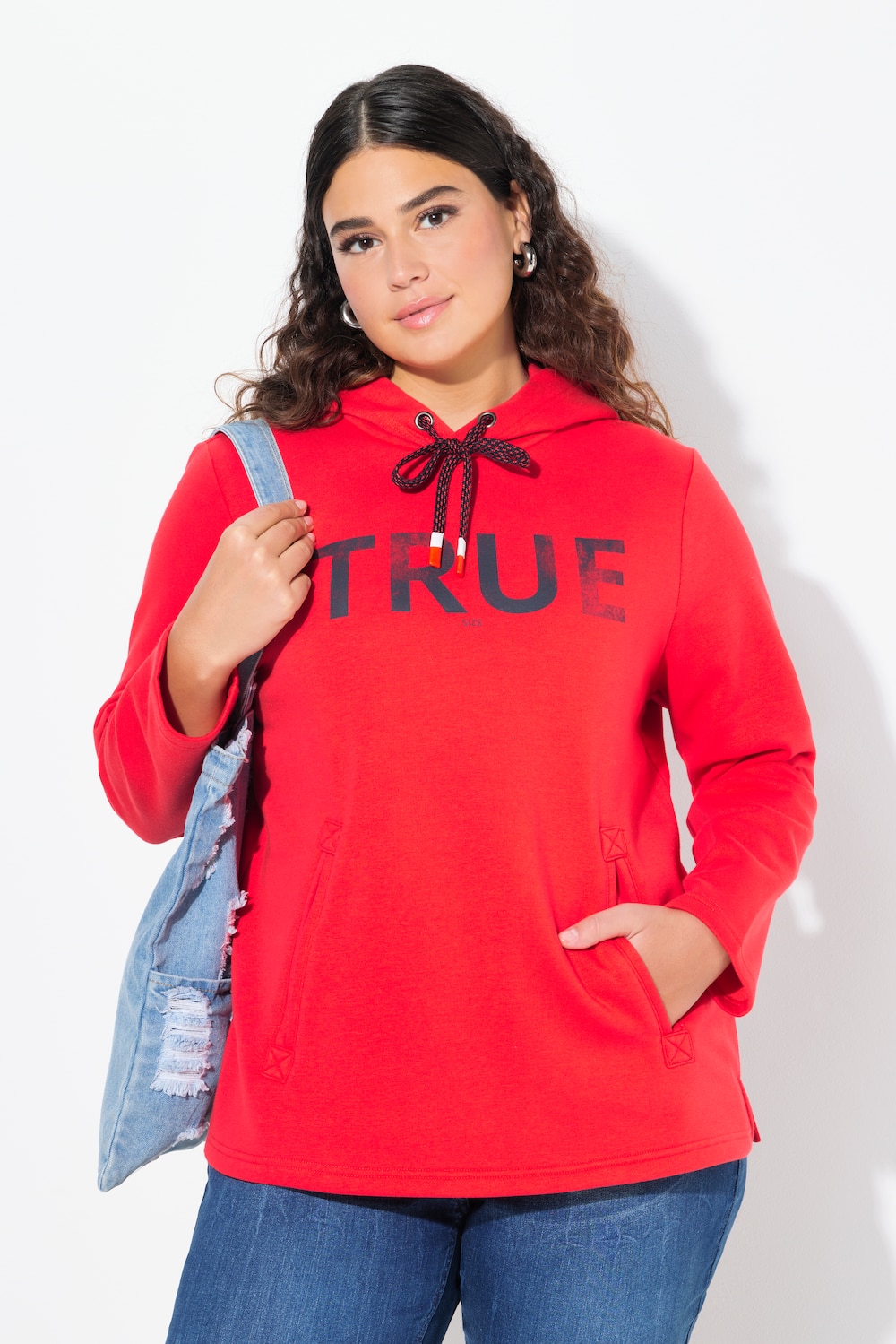 Große Größen Hoodie, Damen, rot, Größe: 46/48, Baumwolle, Ulla Popken von Ulla Popken