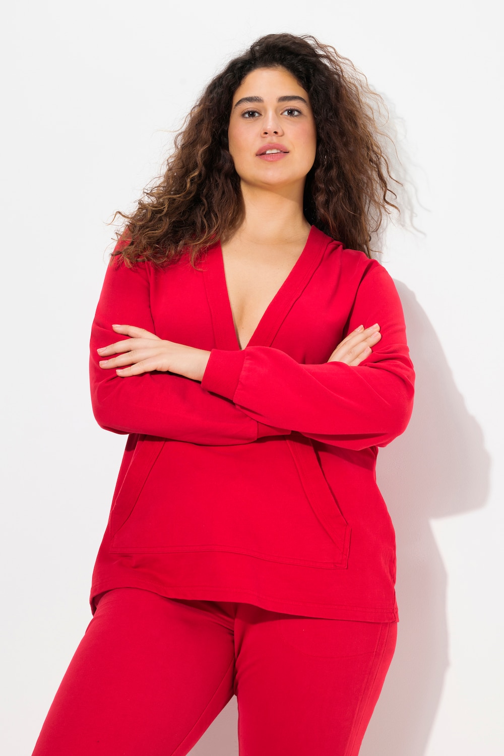 Große Größen Hoodie, Damen, rot, Größe: 54/56, Baumwolle, Ulla Popken von Ulla Popken