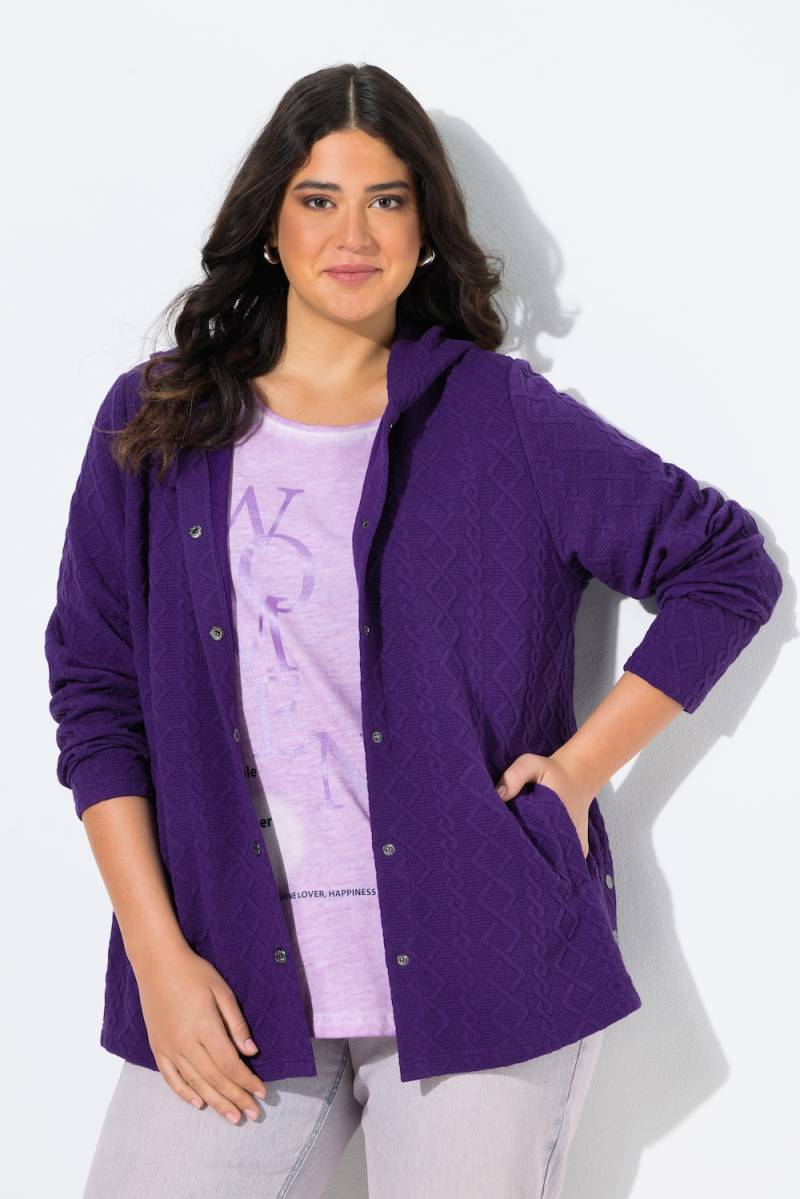 Große Größen Hoodie-Jacke, Damen, lila, Größe: 58/60, Polyester/Viskose, Ulla Popken von Ulla Popken