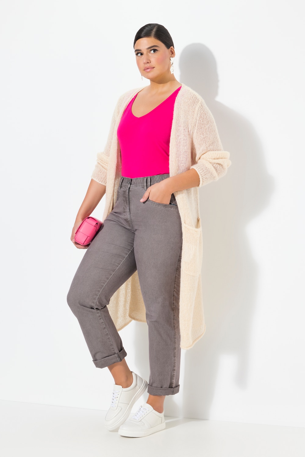 Große Größen Hose Mony, Damen, grau, Größe: 54, Baumwolle, Ulla Popken von Ulla Popken