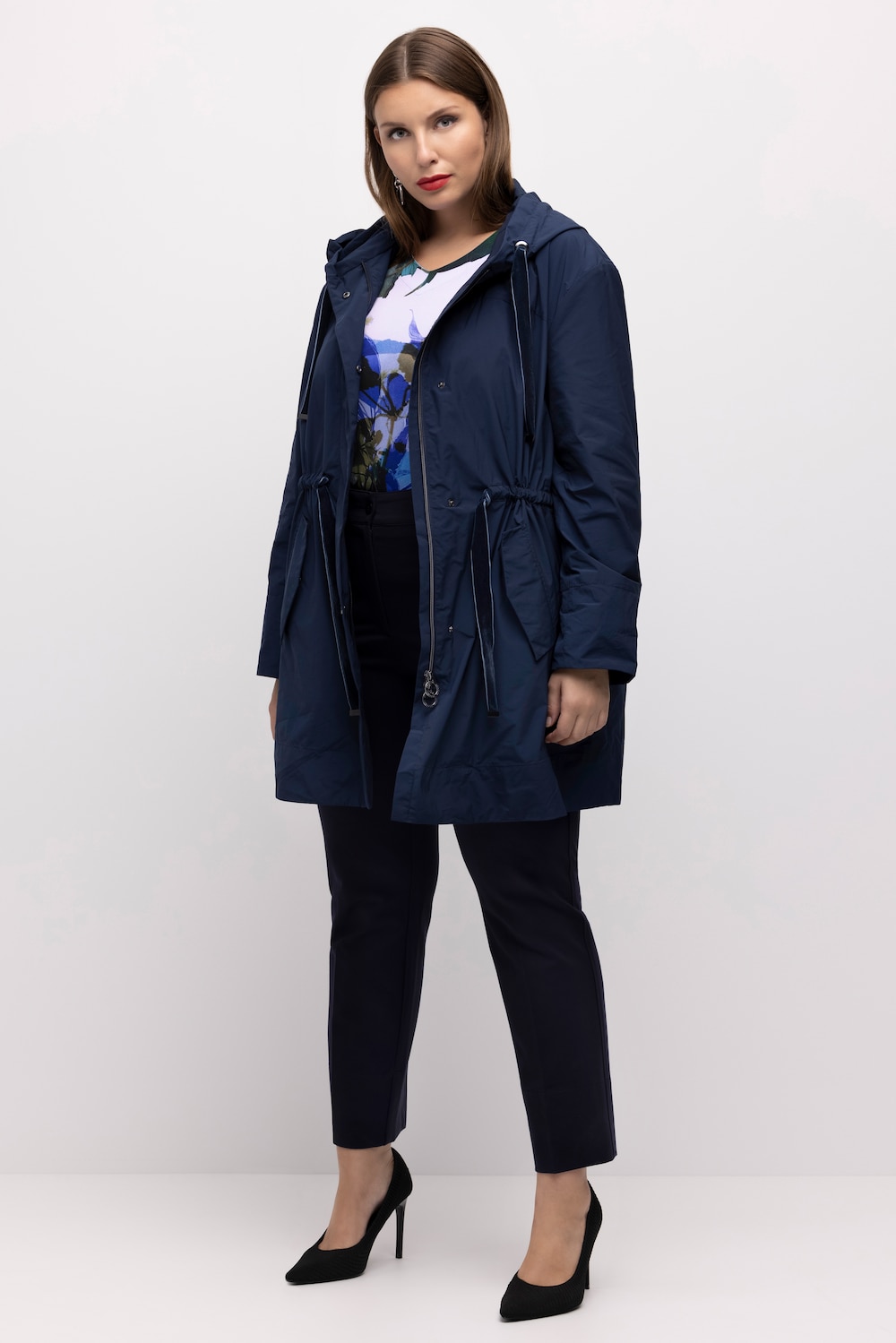 Große Größen Jacke, Damen, blau, Größe: 42/44, Polyester/Viskose, Ulla Popken von Ulla Popken