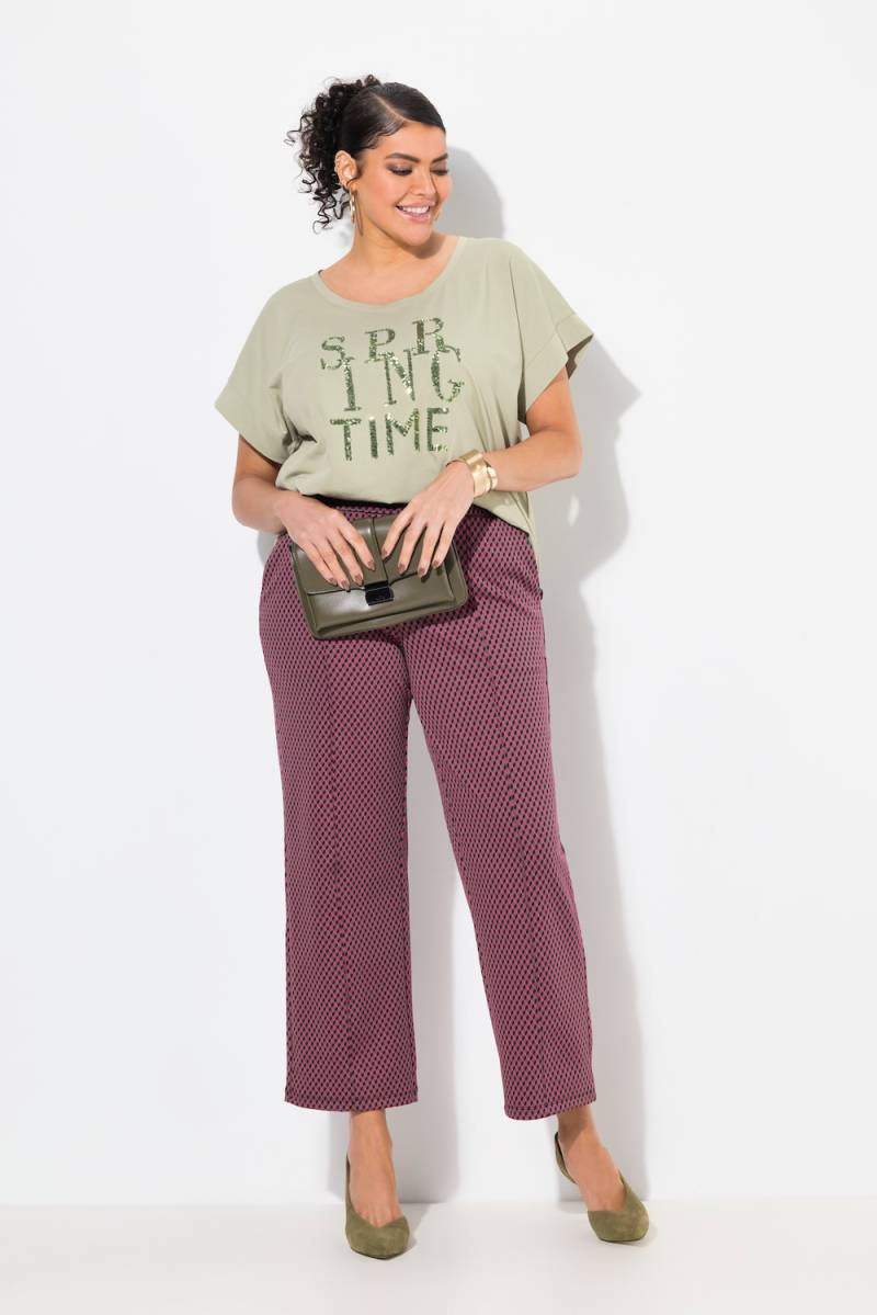 Große Größen Jacquard-Hose, Damen, blau, Größe: 52, Polyester/Synthetische Fasern, Ulla Popken von Ulla Popken