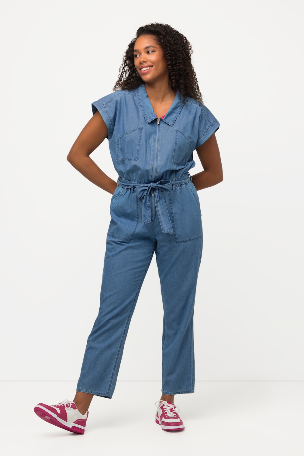 Große Größen Jeans-Jumpsuit, Damen, blau, Größe: 50, Baumwolle, Ulla Popken von Ulla Popken