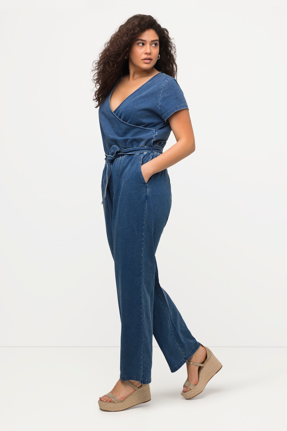 Große Größen Jeans-Jumpsuit, Damen, blau, Größe: 50/52, Baumwolle, Ulla Popken von Ulla Popken