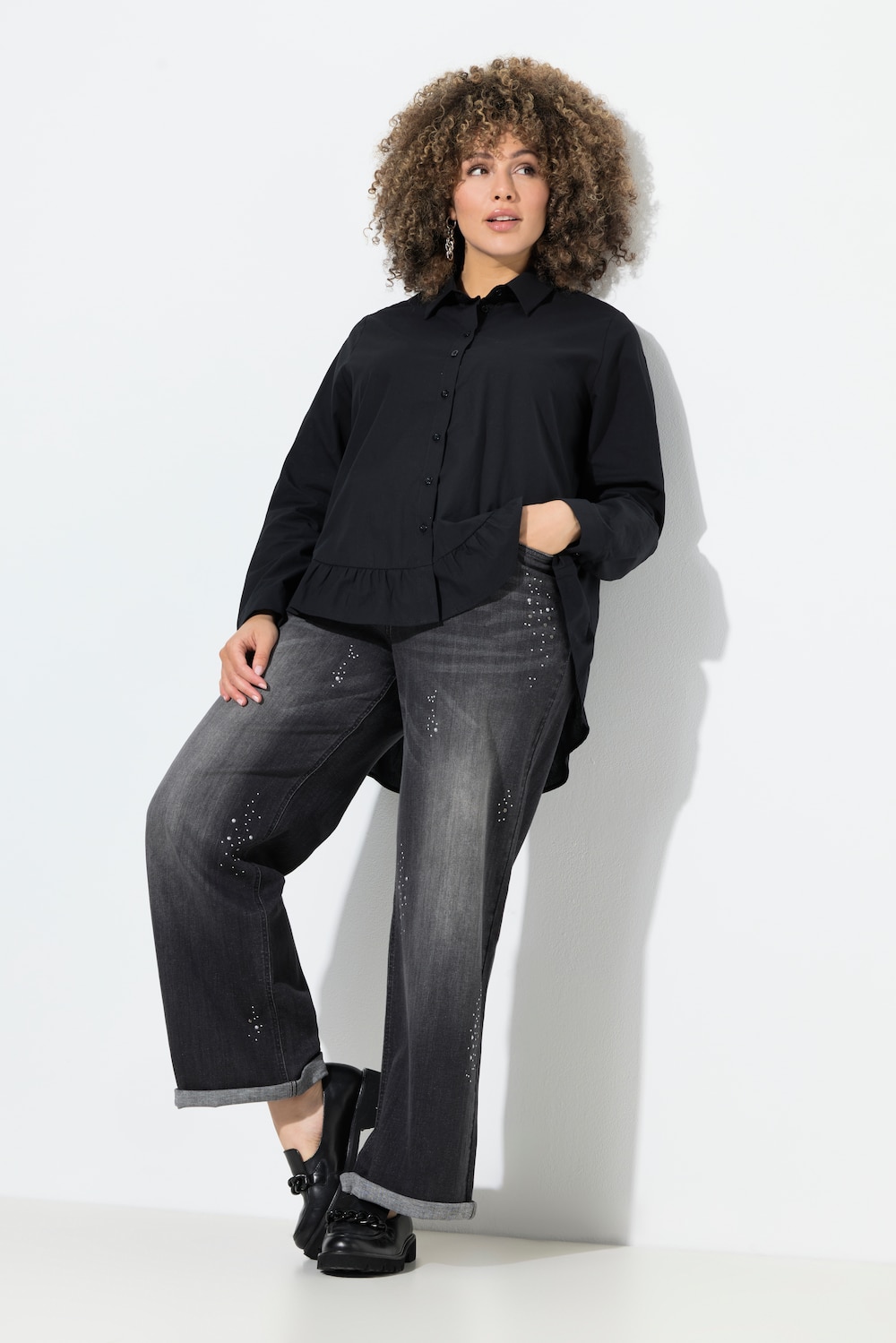 Große Größen Jeans Mary, Damen, schwarz, Größe: 26, Baumwolle, Ulla Popken von Ulla Popken