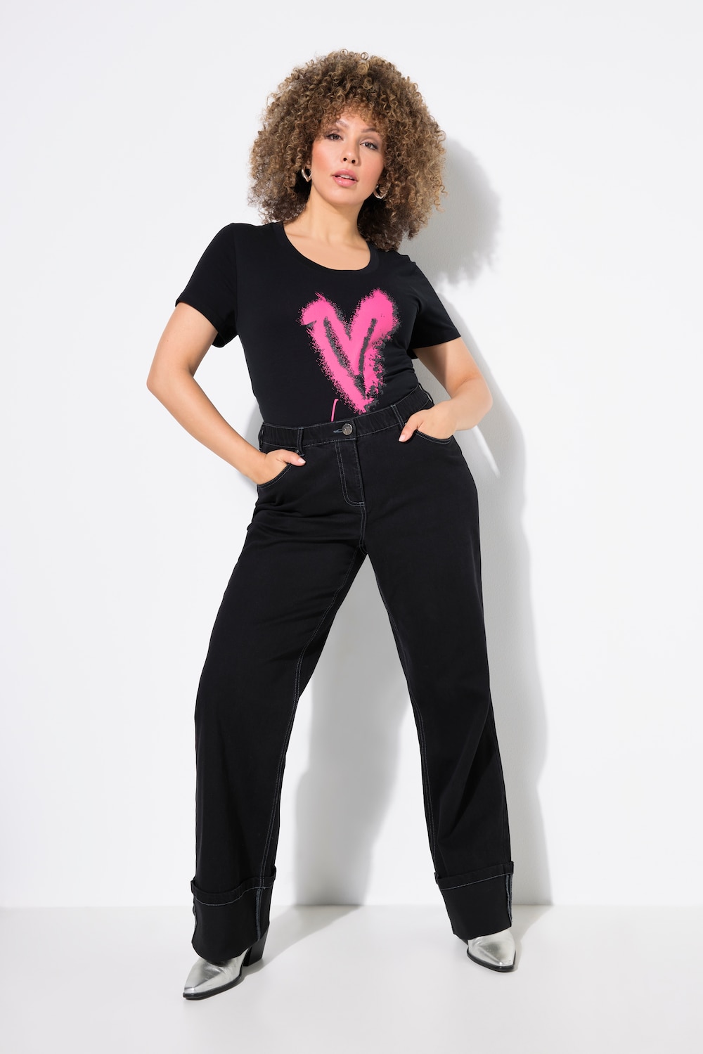 Große Größen Jeans Mary, Damen, schwarz, Größe: 48, Baumwolle/Polyester/Viskose, Ulla Popken von Ulla Popken