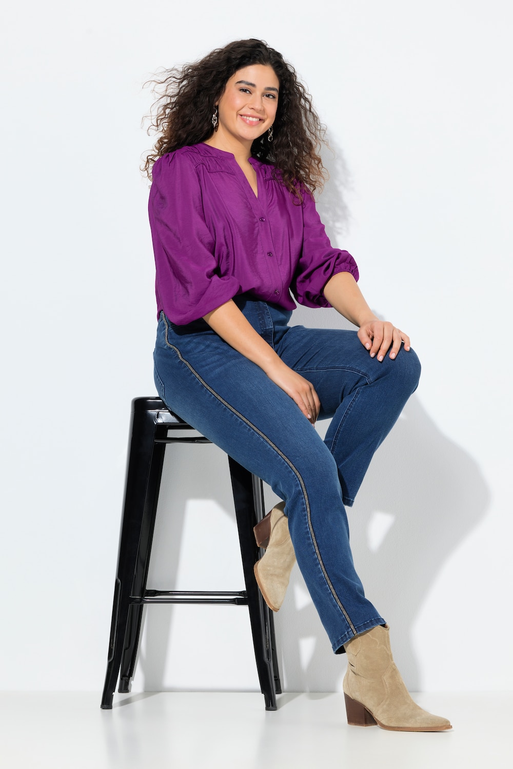 Große Größen Jeans Mia, Damen, blau, Größe: 48, Baumwolle, Ulla Popken von Ulla Popken