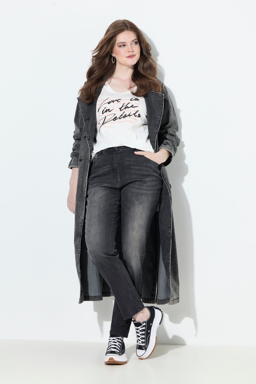 Große Größen Jeans Mia, Damen, schwarz, Größe: 58, Baumwolle, Ulla Popken von Ulla Popken