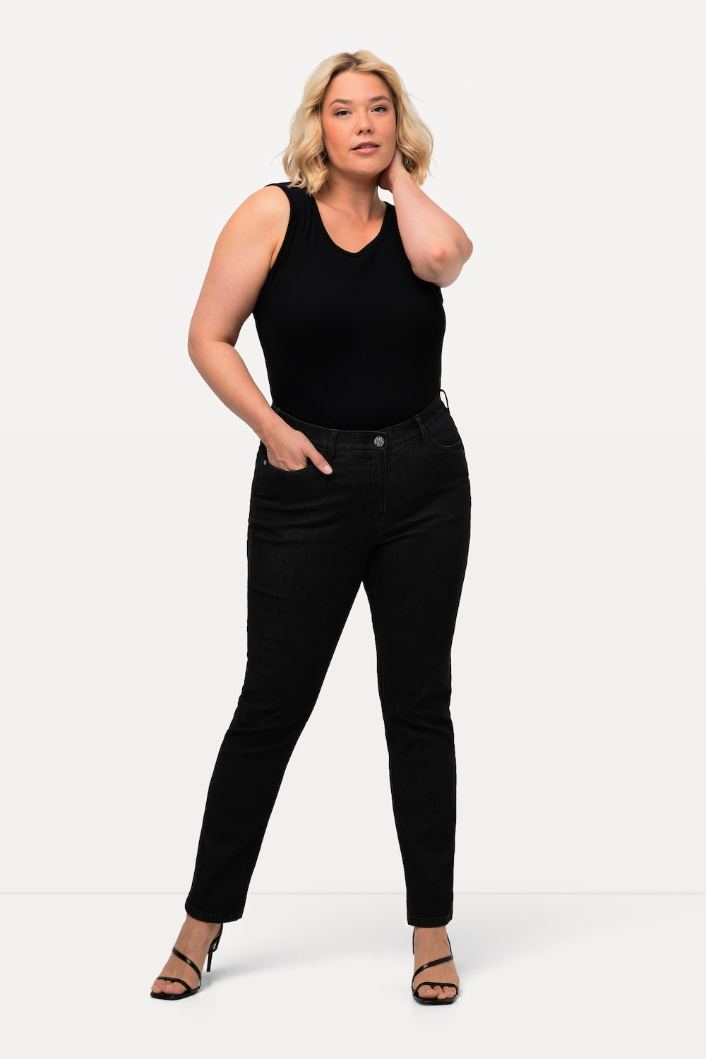 Große Größen Jeans Sammy, Damen, schwarz, Größe: 96, Baumwolle/Polyester/Viskose, Ulla Popken von Ulla Popken