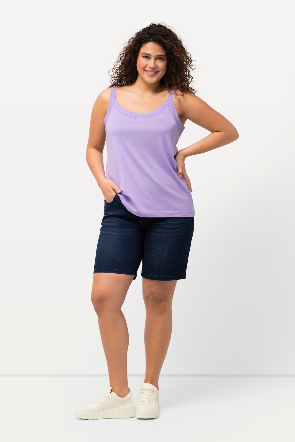 Große Größen Jeansbermuda Mandy, Damen, blau, Größe: 52, Baumwolle/Polyester/Viskose, Ulla Popken von Ulla Popken