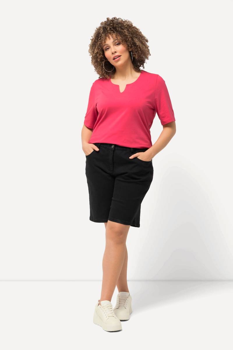 Große Größen Jeansbermuda Mandy, Damen, schwarz, Größe: 56, Baumwolle/Polyester/Viskose, Ulla Popken von Ulla Popken