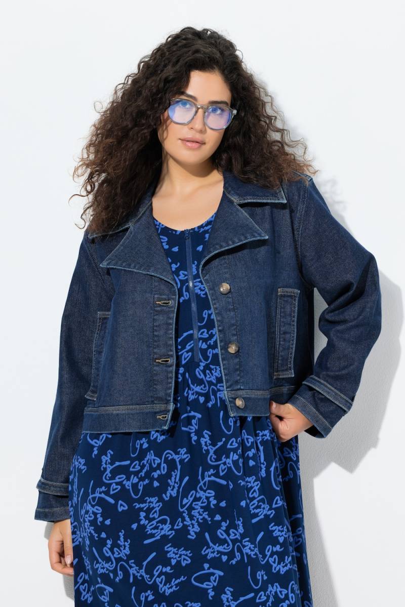 Große Größen Jeansjacke, Damen, blau, Größe: 46/48, Baumwolle/Polyester, Ulla Popken von Ulla Popken