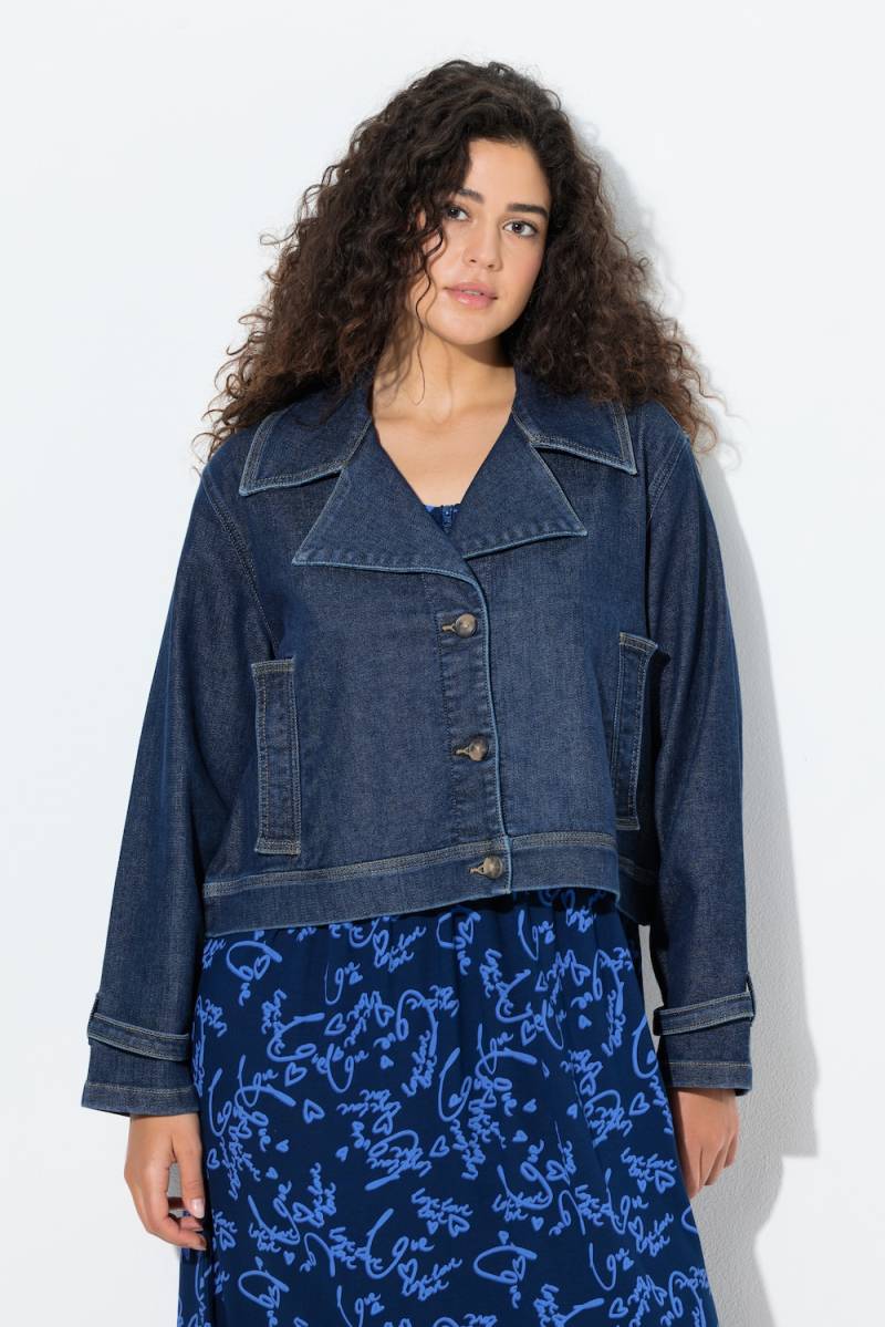 Große Größen Jeansjacke, Damen, blau, Größe: 58/60, Baumwolle/Polyester, Ulla Popken von Ulla Popken