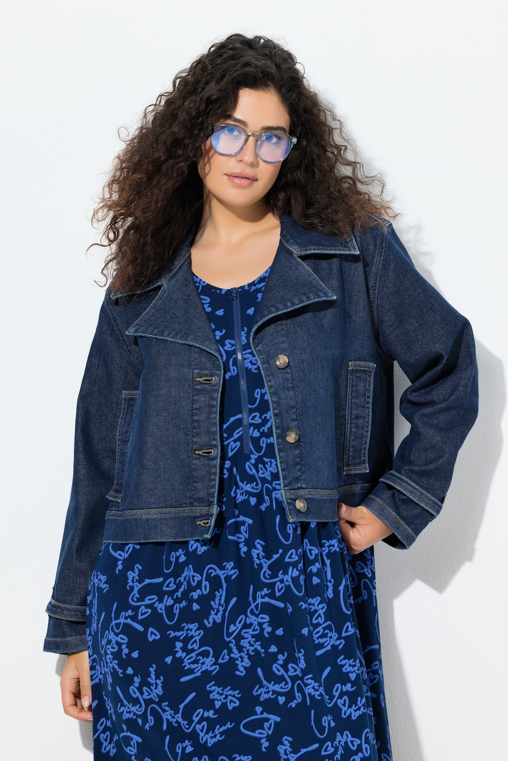 Große Größen Jeansjacke, Damen, blau, Größe: 58/60, Baumwolle/Polyester, Ulla Popken von Ulla Popken